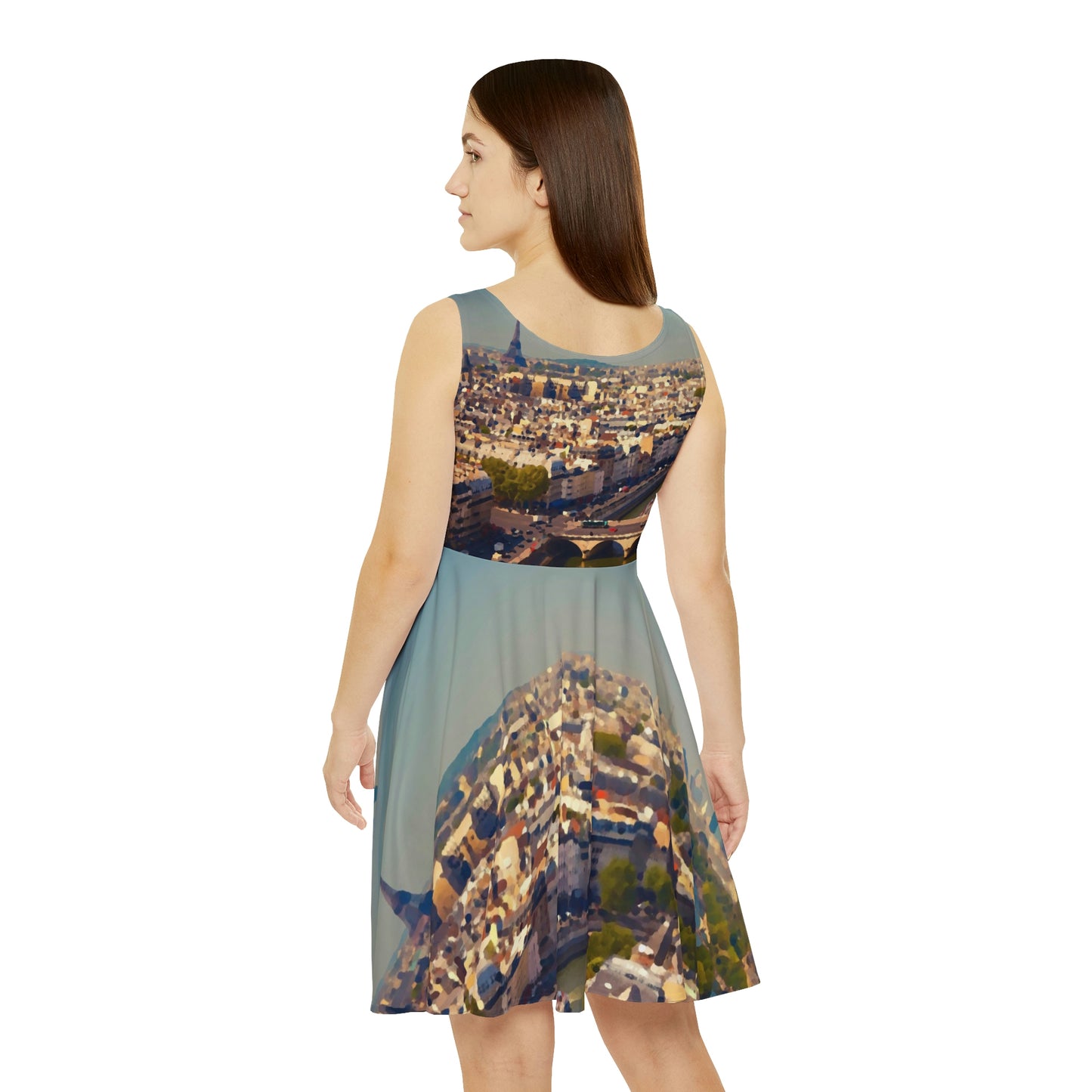 Women's Skater Dress ... Au Paris ... "Along The River Seine" ... Barbara Joan Bonnell-Holt: 1972 ... Original Works ...