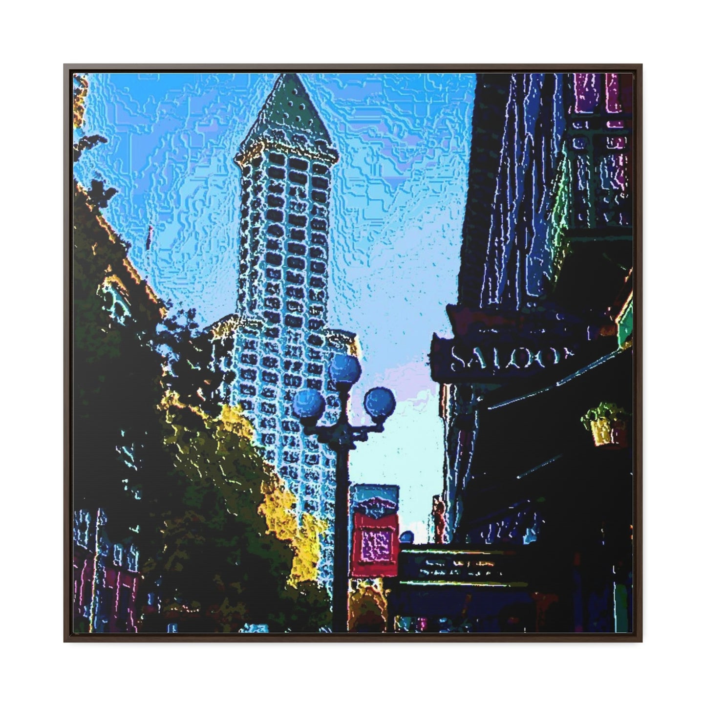 Gallery Canvas Wraps, Square Frame ...  Pioneer Square & Smith Tower ... 'That World Famous View' ... Colleague Supplied Photo ... Original Works ...