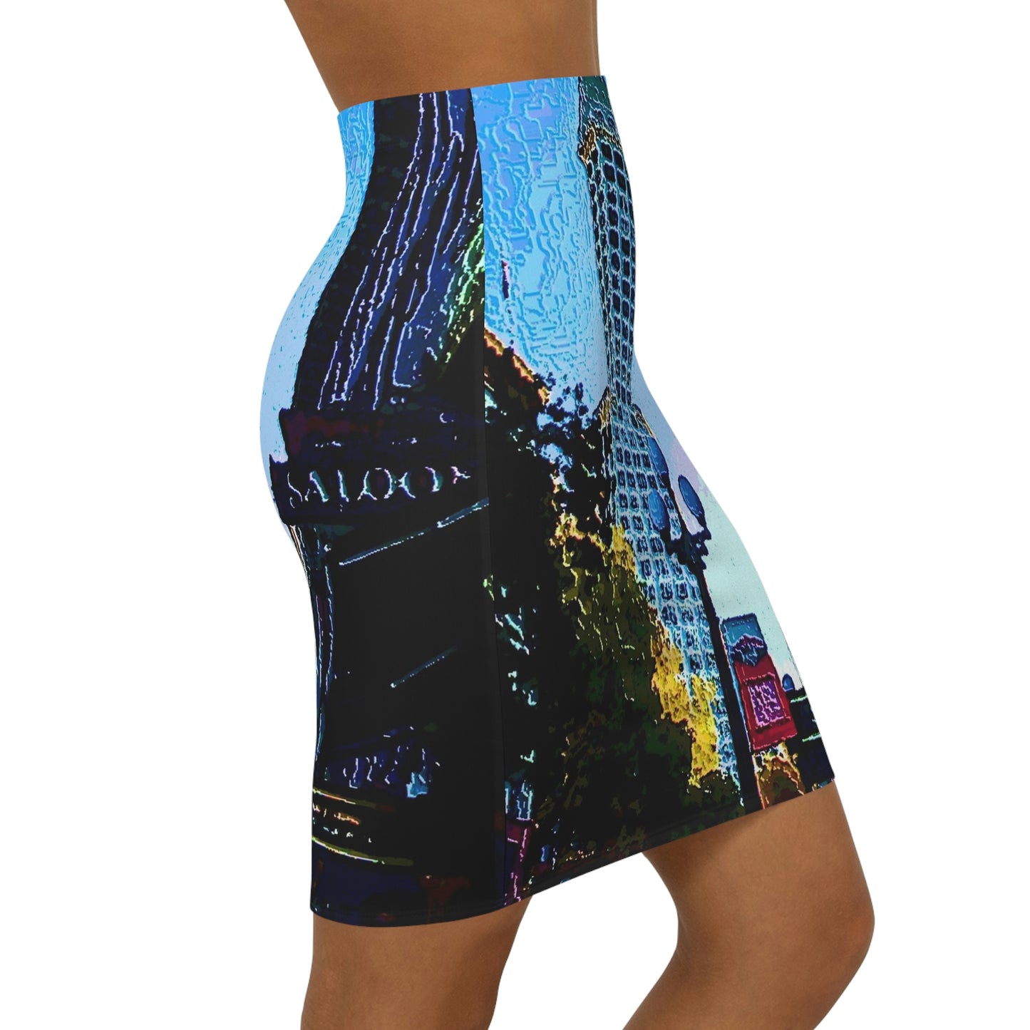 Women's Mini Skirt ...  Pioneer Square & Smith Tower ... 'That World Famous View' ... Colleague Supplied Photo ... Original Works ...