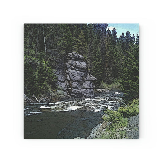 Wood Canvas ... "I Am Innocent" ... Tricky-Dick Immortalized ... Nixon Rock: Along The River ... Central Idaho, Summer 2020 ... Original Works ...