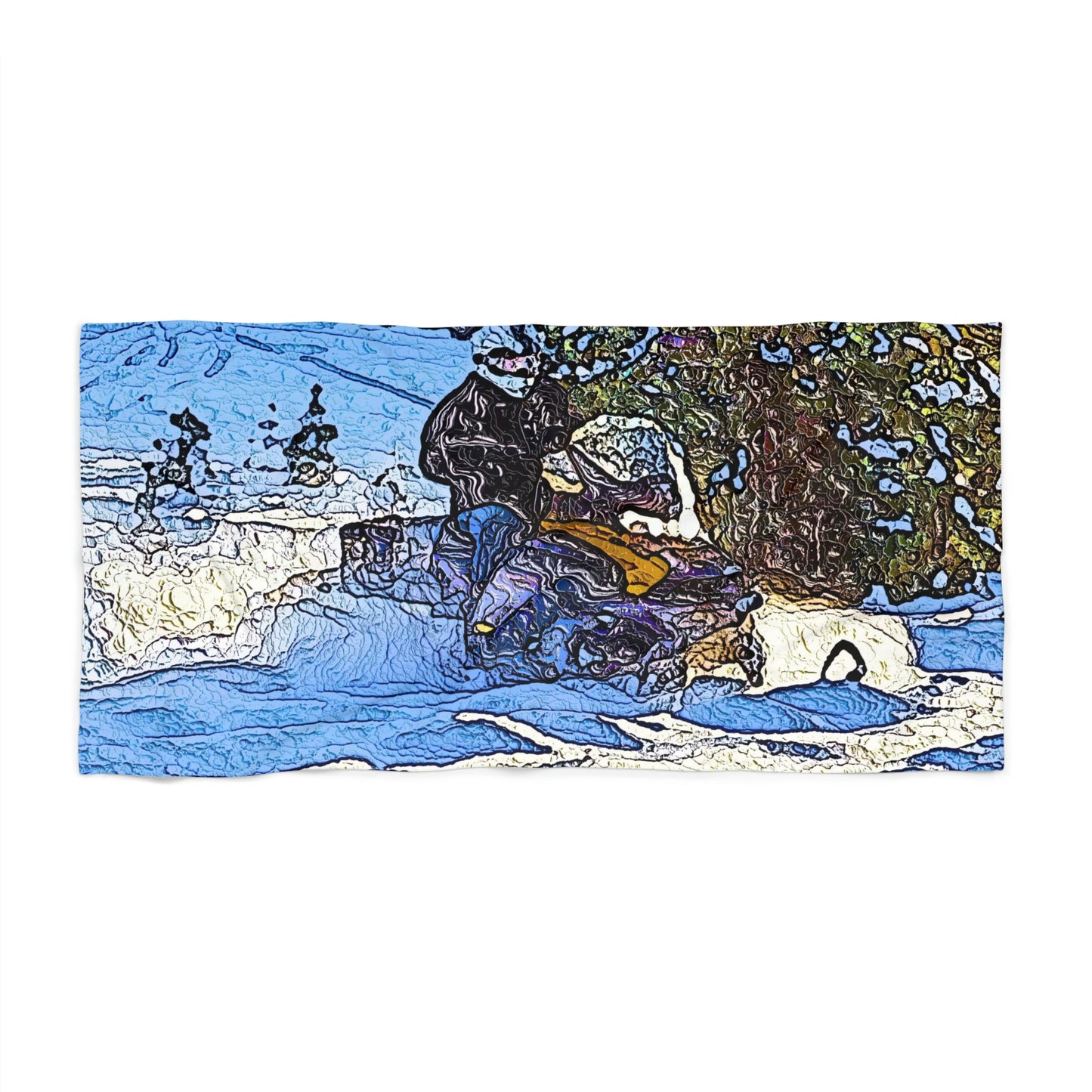 Beach Towel ... Blasting Through-The-Powder ... 'Central Idaho Mounains ... ' 2Dec22 ...