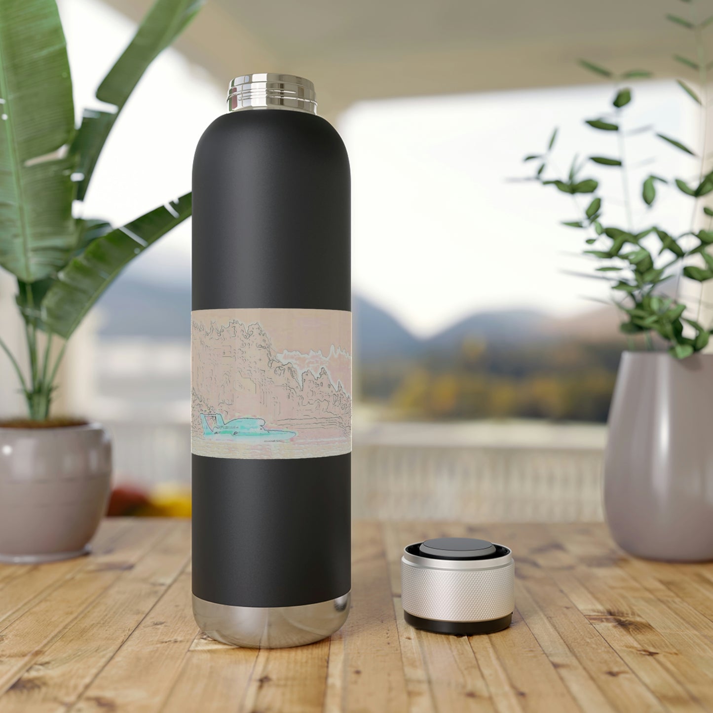 Soundwave Copper Vacuum Audio Bottle 22oz ... Seattle Columbia Cup On Lake Washington ... "Dave Wilcox Heads For The Win" ... Associate Gift-Photo ... Original Works ...