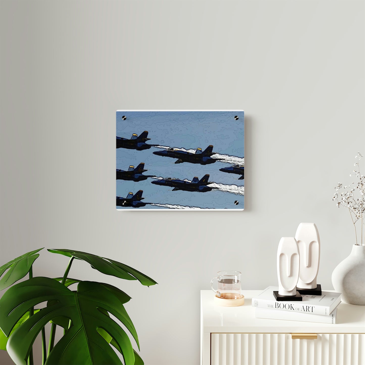 Acrylic Wall Art Panels ... Seattle Seafair ..."Blue Angels Run Over Lake Washington" ... Circa Mid 1980's ... Dr FJ Holt ... Original Works ...