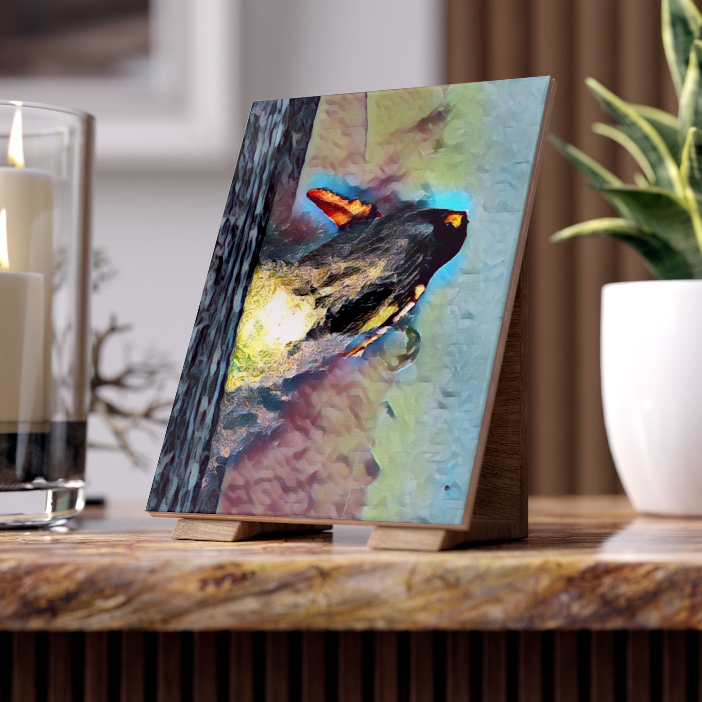 Ceramic Photo Tile ... An Extraordinary Humpback Breach ... 'With Explosive Energy' ... Family Archives (KPH) ... Circa: 21st Century. Maui, HI ... Original Works ...