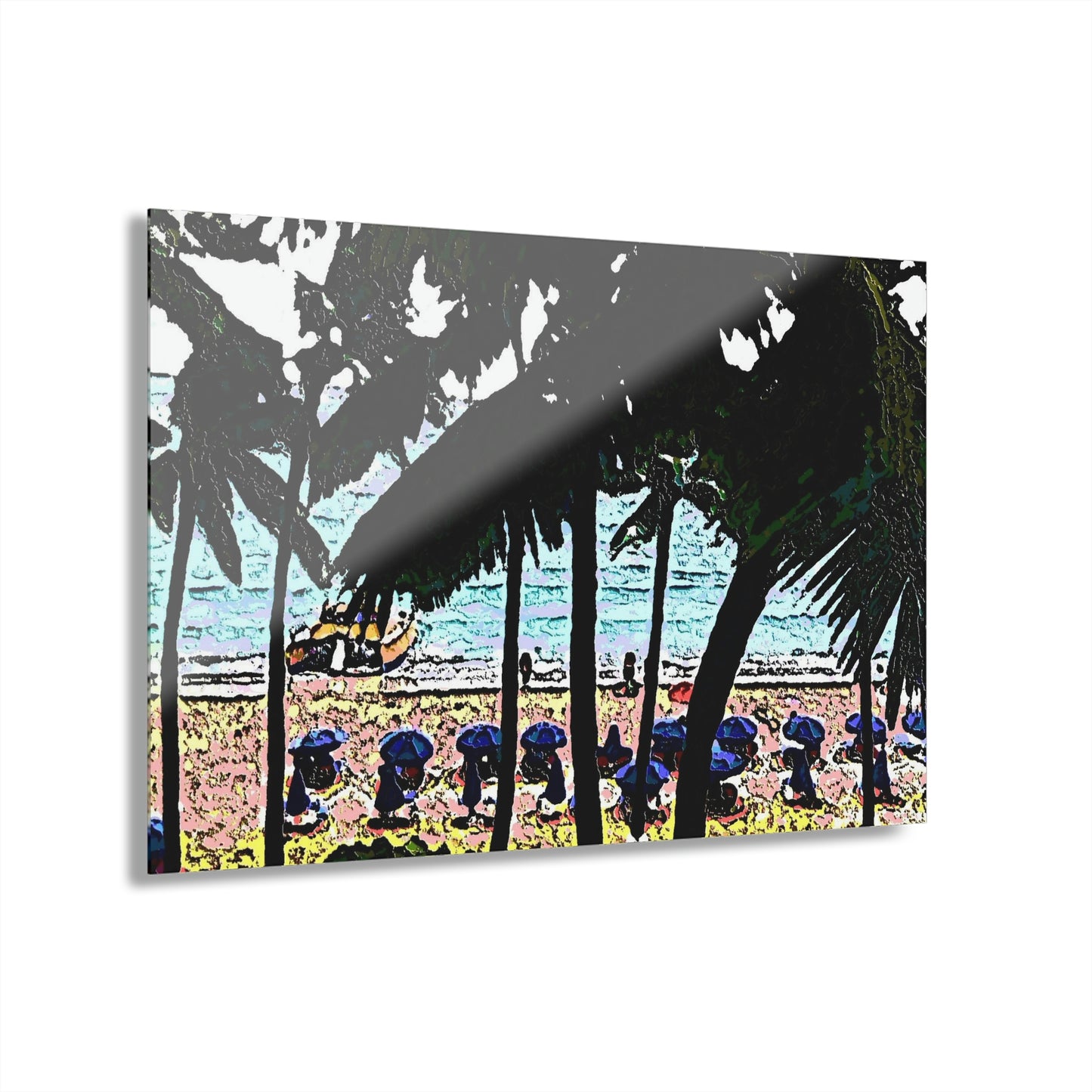 Acrylic Prints (French Cleat Hanging) ... "A Beautiful Beach Amongst The Palms" ... The Outrigger Waikiki, Honolulu, Oahu ... Original Works ...