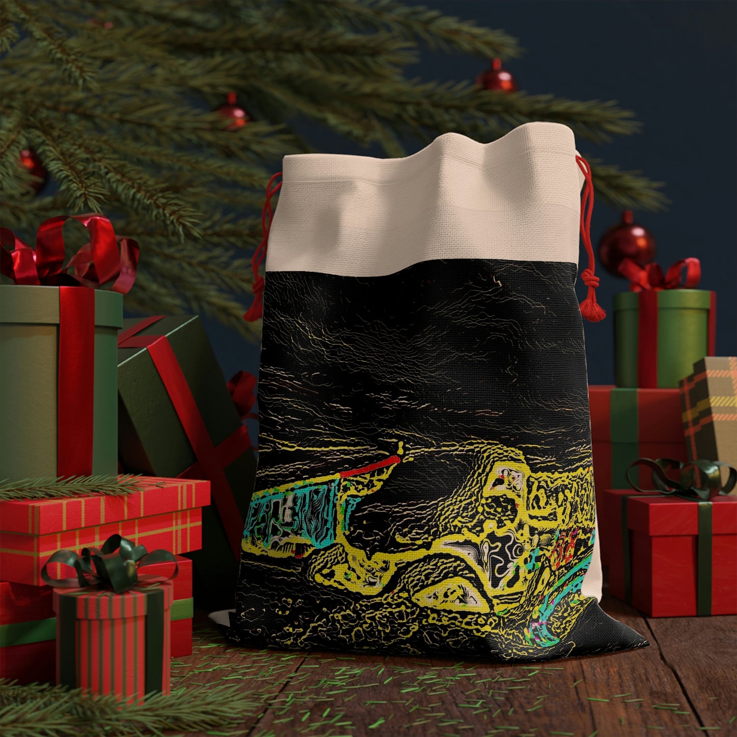 Linen Bag ... "Snow Vehicle In Snow Storm At-Rest" ... Circa 12Mar23 ... Central Idaho ... 18-Hours Rendering Time: Original Works ...