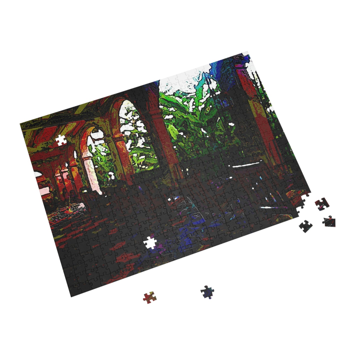 Puzzle (96, 252, 500, 1000-Piece) ... Lanai & Rocking Chairs At: 'The Pink Palace' ... The Royal Hawai'ian ... Honolulu, HI ... '27Oct2014' ... Original Works ...