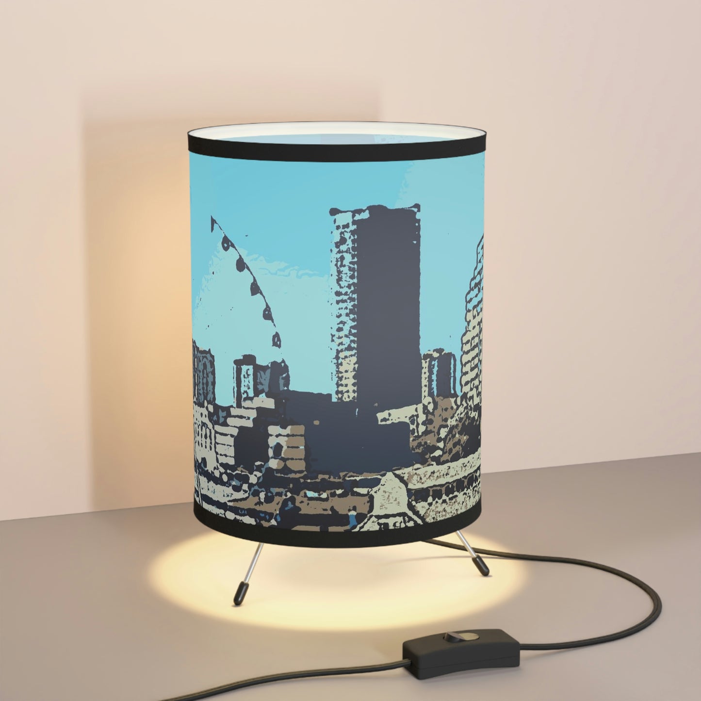 Tripod Lamp with High-Res Printed Shade, US\CA plug ... That Classic Wheel ... 'Seattle's Wheel' ... & Old Classic Waterside Vendors ...  'Family Archives' ... Original Works ...