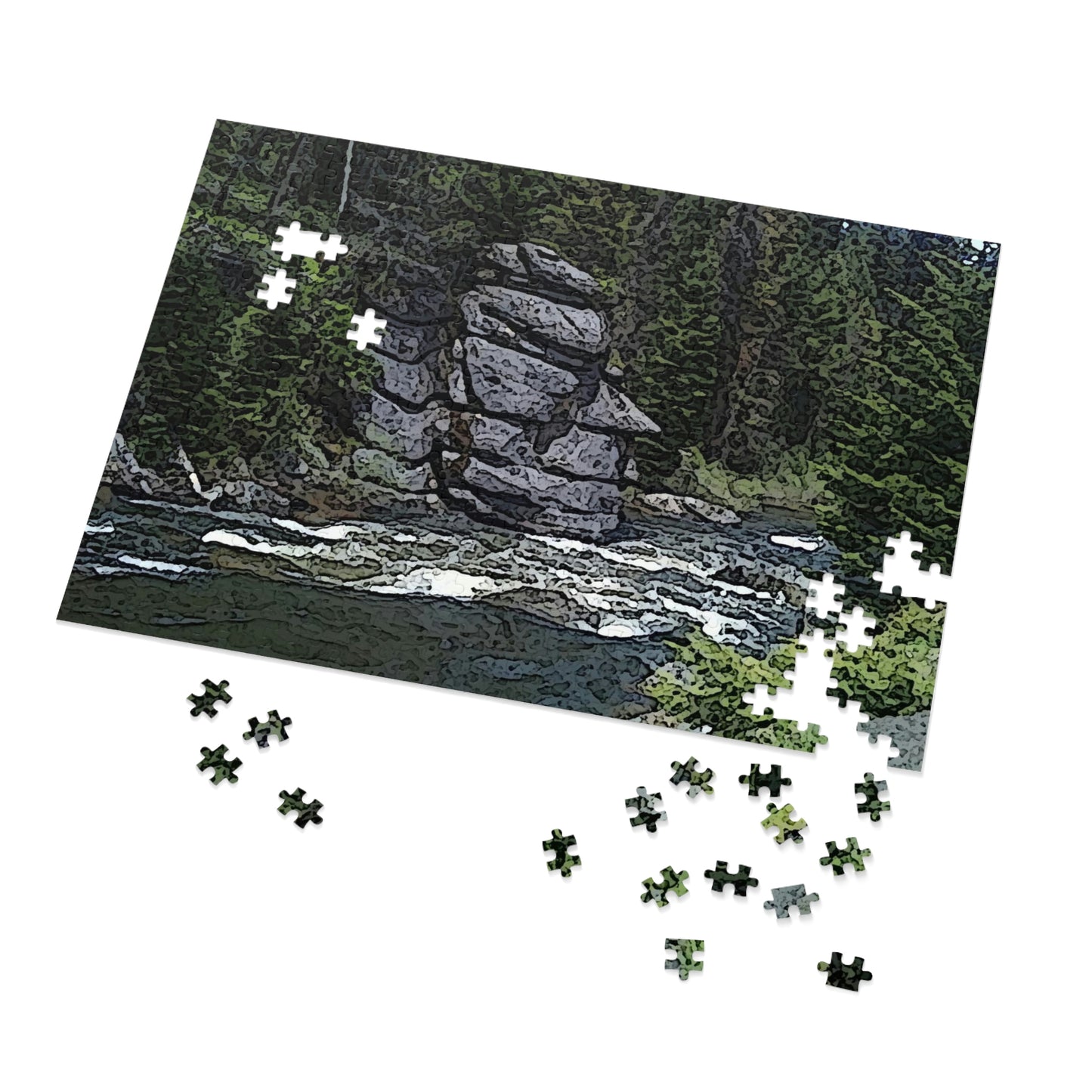 Jigsaw Puzzle (30, 110, 252, 500,1000-Piece) ..."I Am Innocent" ... Tricky-Dick Immortalized ... Nixon Rock: Along The River ... Central Idaho, Summer 2020 ... Original Works ...