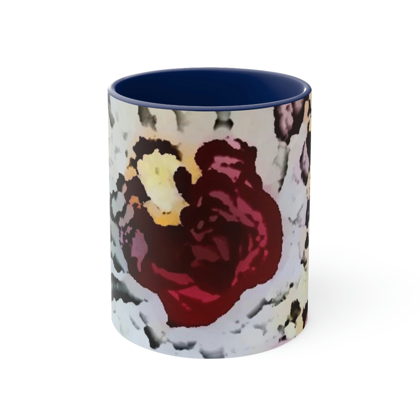 Accent Coffee Mug, 11oz ... "A Friendly Flower" ... Pointsettia 'Pointing' ... Original Works ... (Supplied Photograph) ...