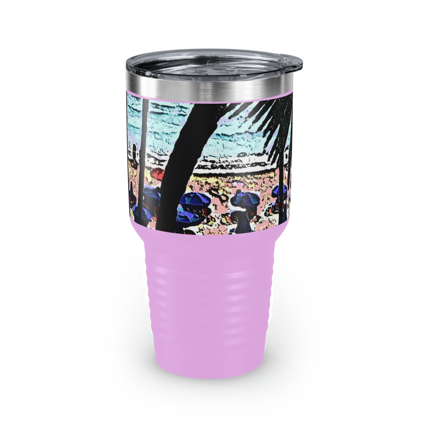 Ringneck Tumbler, 30oz ... "A Beautiful Beach Amongst The Palms" ... The Outrigger Waikiki, Honolulu, Oahu ... Original Works ...