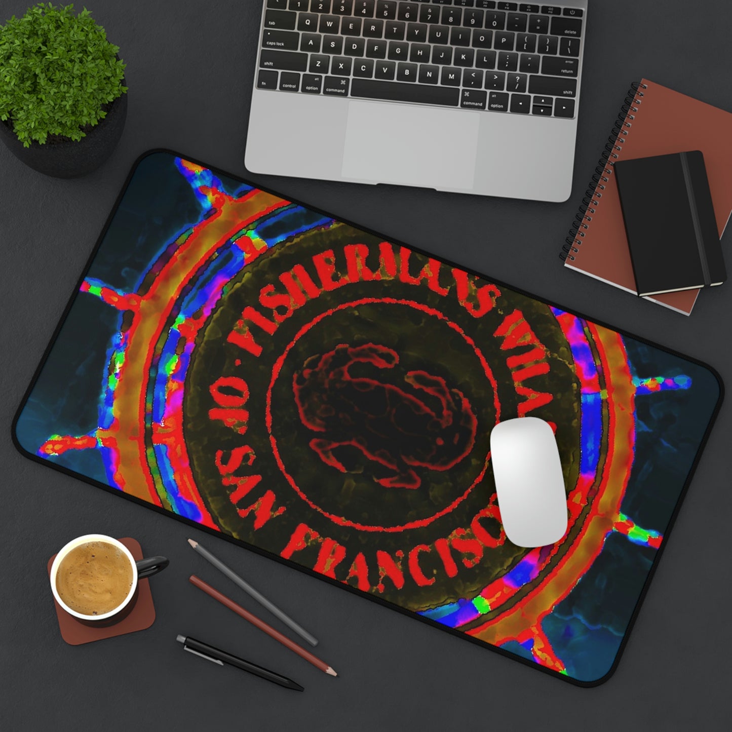 Desk Mat ...  "No.9 Fishermen's Grotto - Fishermen's Wharf, SF, California" ... Family Archives: 1970's ... Original Works ...