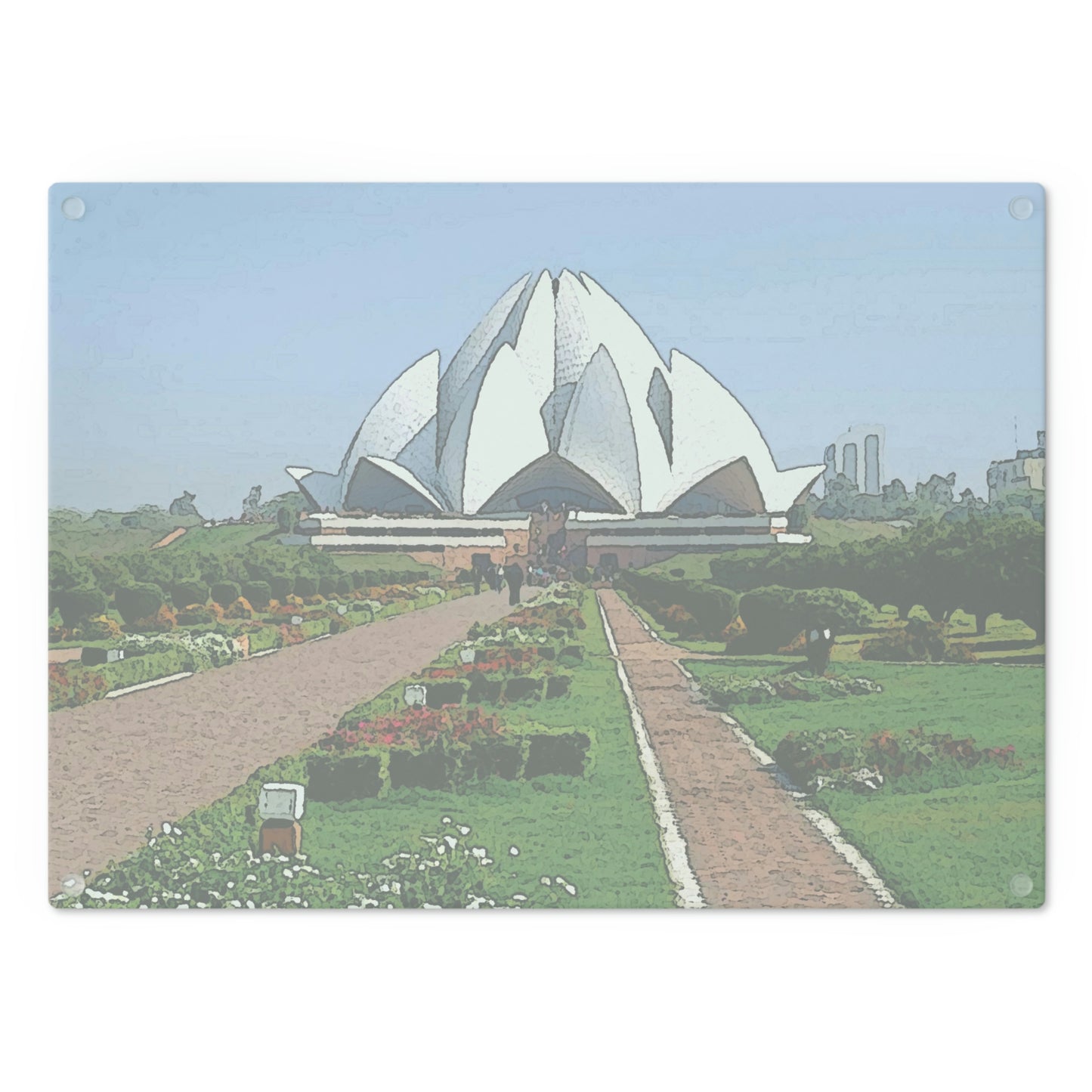 Cutting Board ... 'Bahai'i House-Of-Worship' ... "Lotus Temple: Delhi, India, 2008" ... Original Works ...