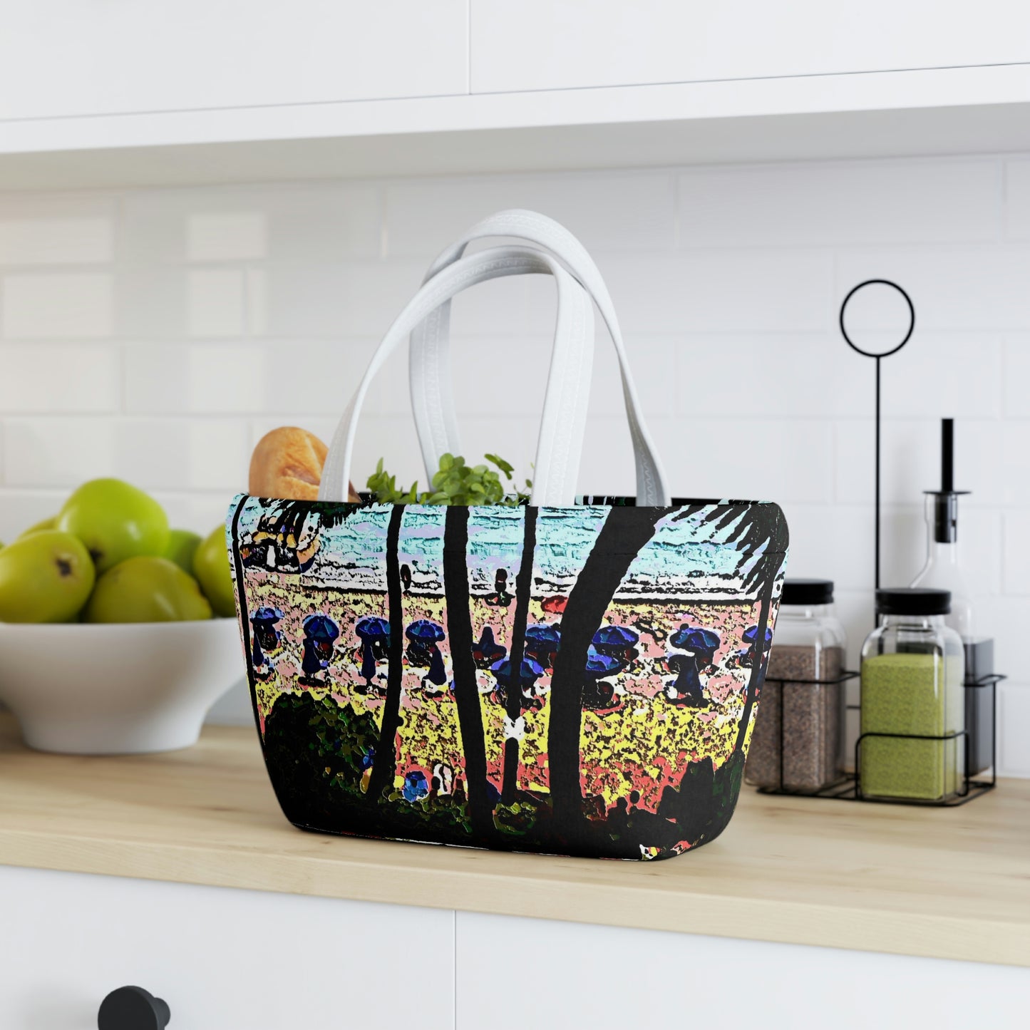 Lunch Bag ... "A Beautiful Beach Amongst The Palms" ... The Outrigger Waikiki, Honolulu, Oahu ... Original Works ...