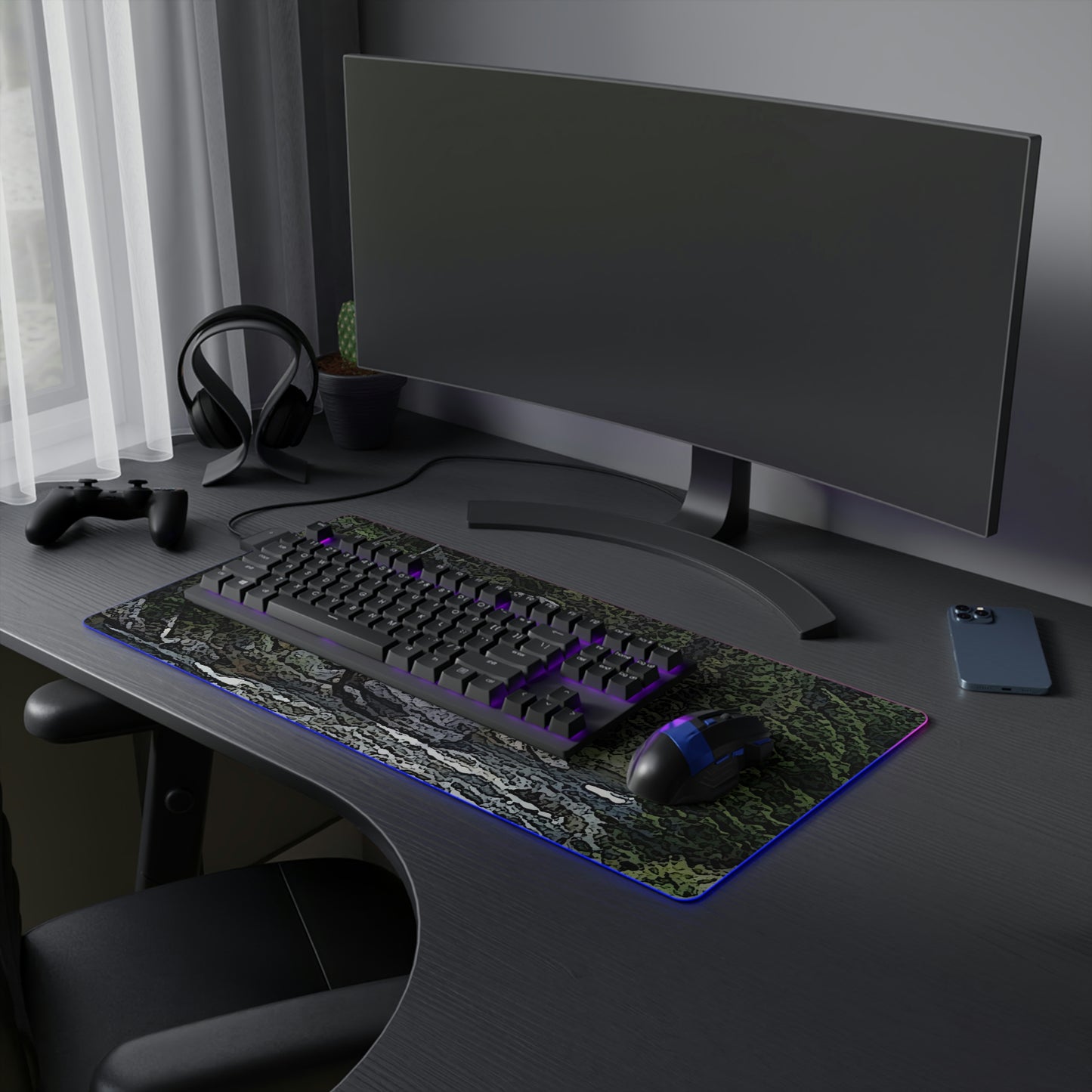LED Gaming Mouse Pad ..."I Am Innocent" ... Tricky-Dick Immortalized ... Nixon Rock: Along The River ... Central Idaho, Summer 2020 ... Original Works ...