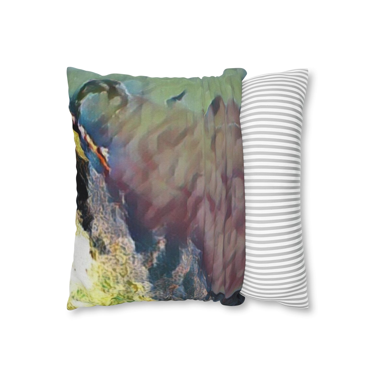 Spun Polyester Square Pillow Case ... An Extraordinary Humpback Breach ... 'With Explosive Energy' ... Family Archives (KPH) ... Circa: 21st Century. Maui, HI ... Original Works ...