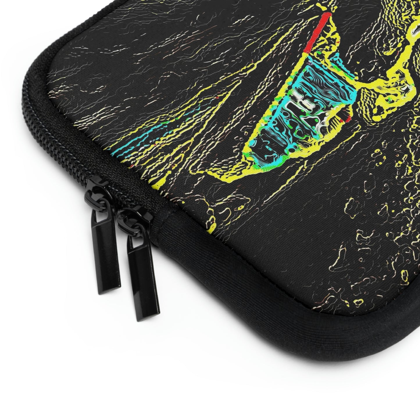 Laptop Sleeve ... "Snow Vehicle In Snow Storm At-Rest" ... Circa 12Mar23 ... Central Idaho ... 18-Hours Rendering Time: Original Works ...