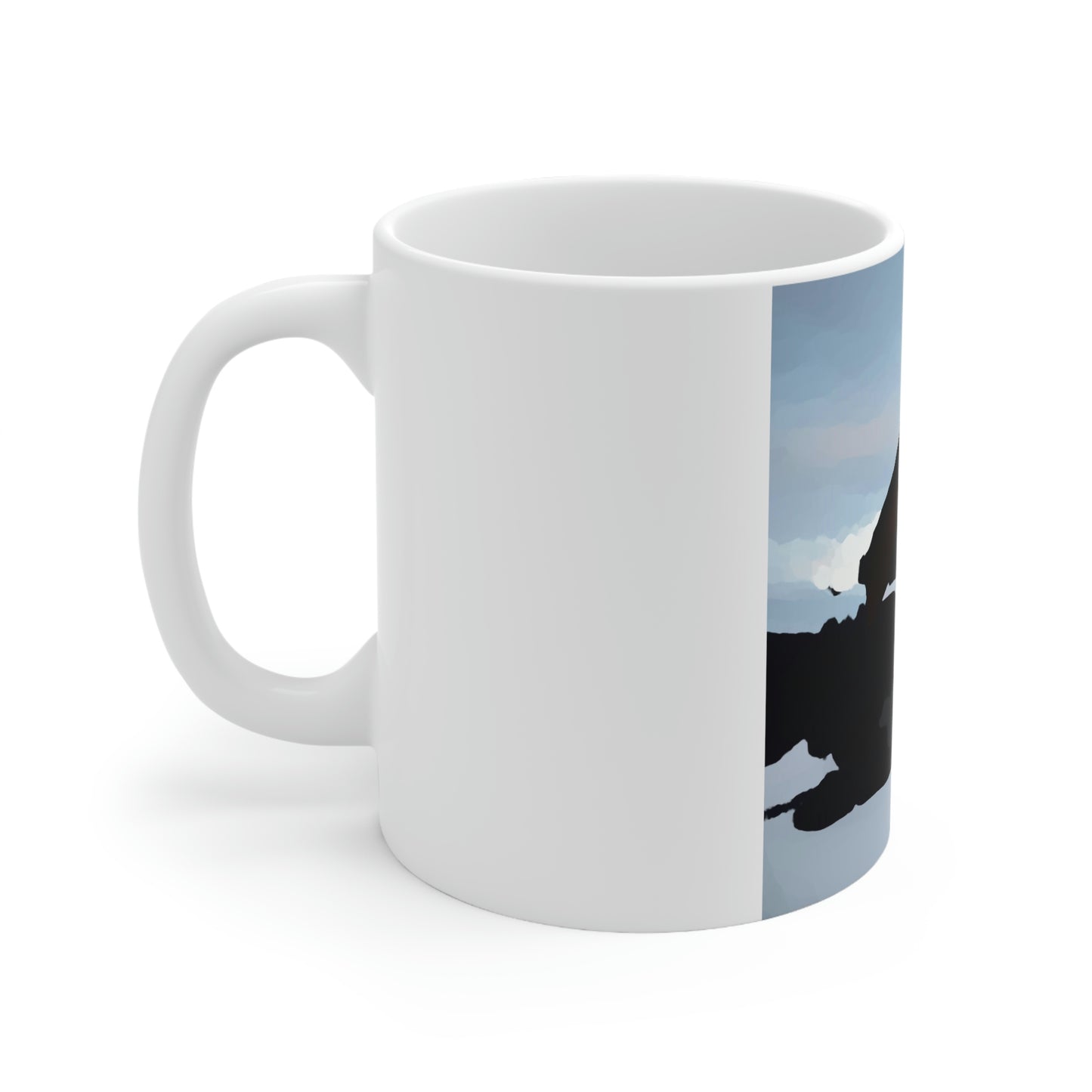 Ceramic Mug 11oz ... After An Intense Snow Storm ... 'Digging Out' ... A Vehicle & Cabin "In The Mountains" ... March 2023 ... Original Works ...