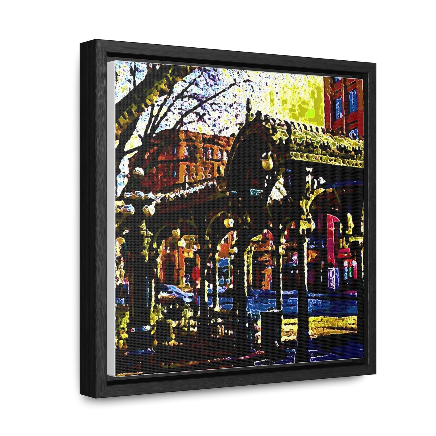Gallery Canvas Wraps, Square Frame ... A Very Fine Place To Meet ... To Catch The Bus ... 'To Find A Friend' .. Just-To-Hangout ... Dr FJHolt Base Photo ... Original Works ...