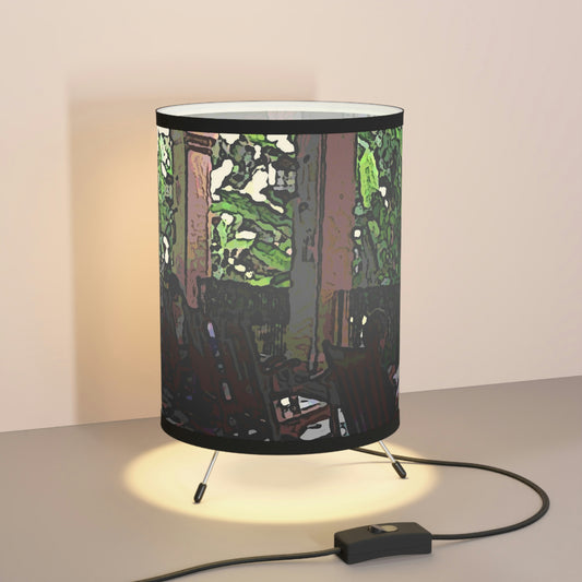 Tripod Lamp with High-Res Printed Shade, US\CA plug ... Lanai & Rocking Chairs At: 'The Pink Palace' ... The Royal Hawai'ian ... Honolulu, HI ... '27Oct2014' ... Original Works ...