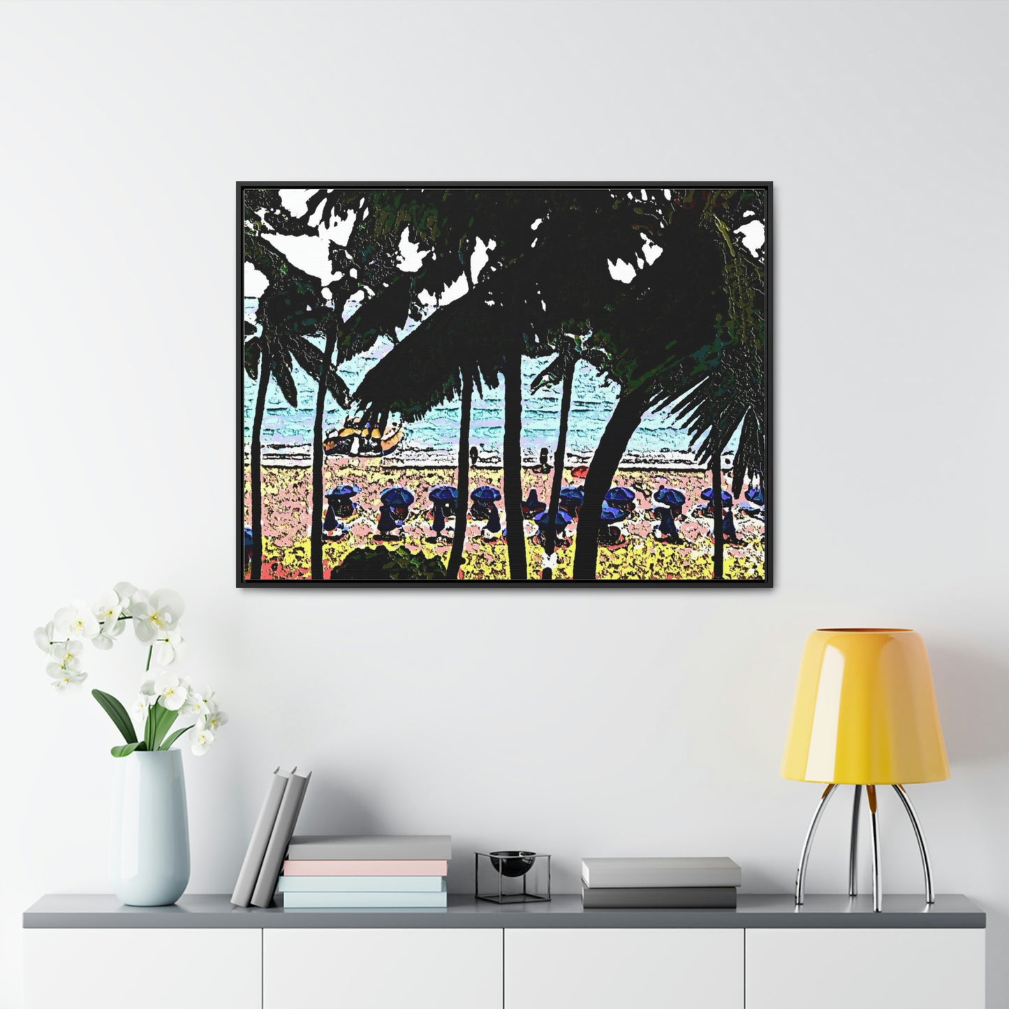 Gallery Canvas Wraps, Horizontal Frame ... "A Beautiful Beach Amongst The Palms" ... The Outrigger Waikiki, Honolulu, Oahu ... Original Works ...