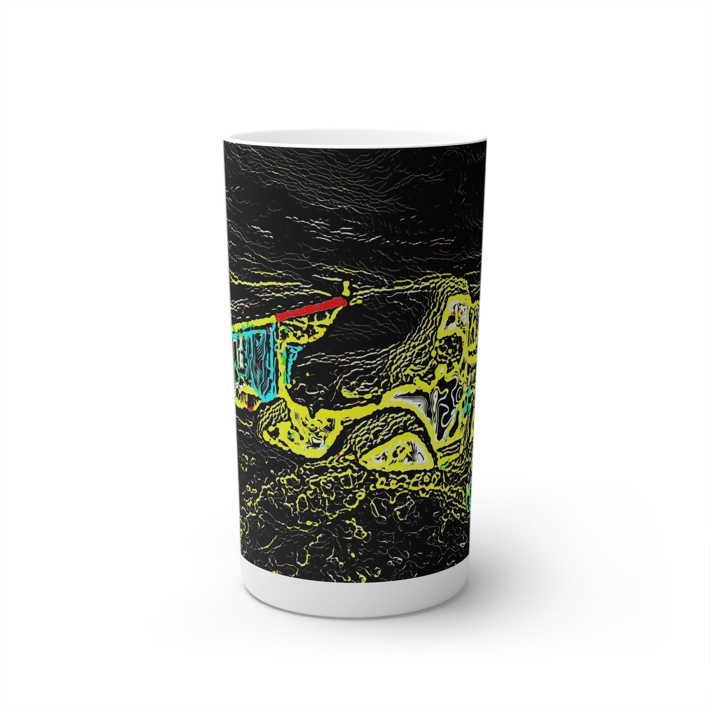 Conical Coffee Mugs (3oz, 8oz, 12oz) ... "Snow Vehicle In Snow Storm At-Rest" ... Circa 12Mar23 ... Central Idaho ... 18-Hours Rendering Time: Original Works ...