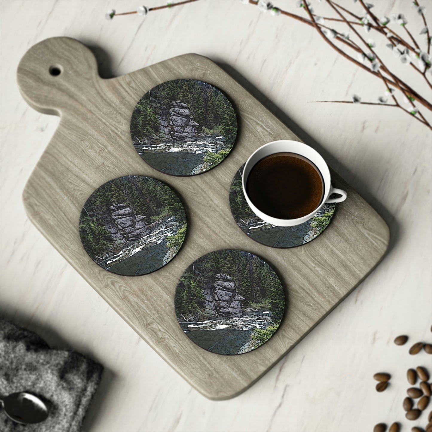 Coasters ..."I Am Innocent" ... Tricky-Dick Immortalized ... Nixon Rock: Along The River ... Central Idaho, Summer 2020 ... Original Works ...