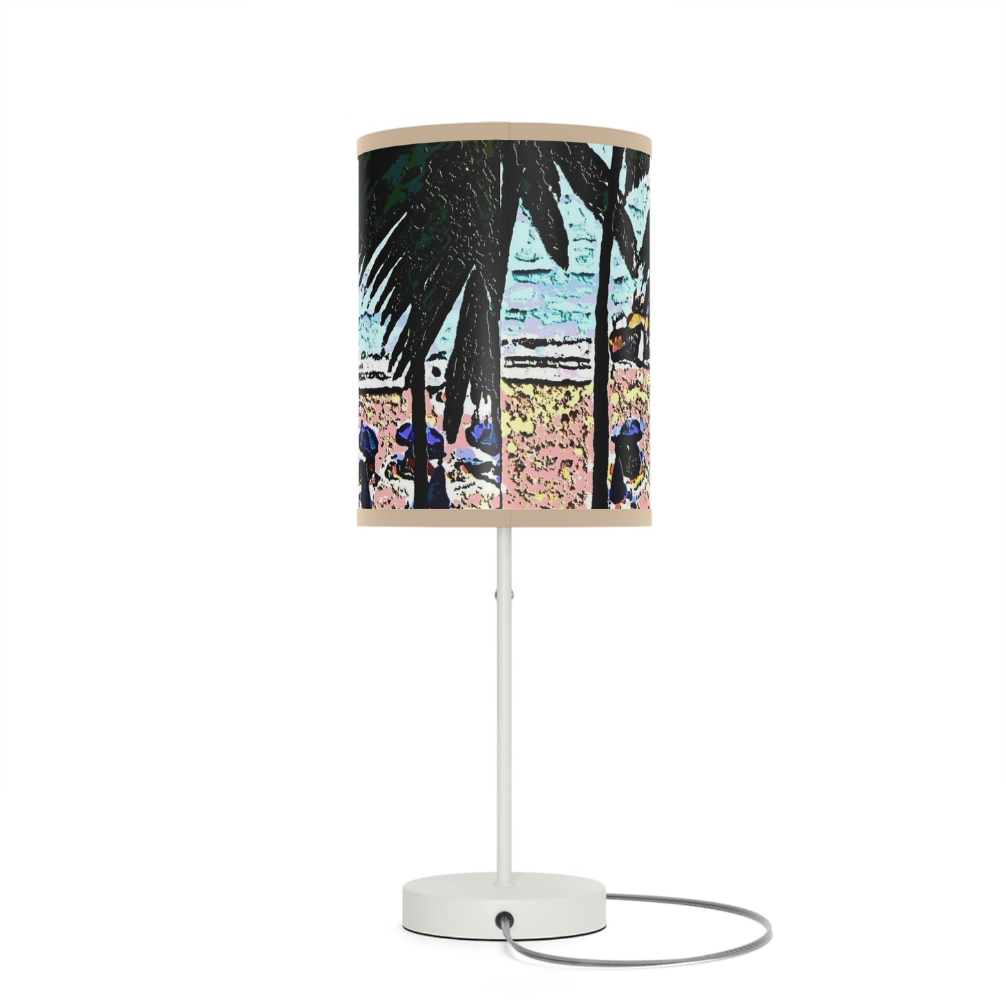 Lamp on a Stand, US|CA plug ... "A Beautiful Beach Amongst The Palms" ... The Outrigger Waikiki, Honolulu, Oahu ... Original Works ...