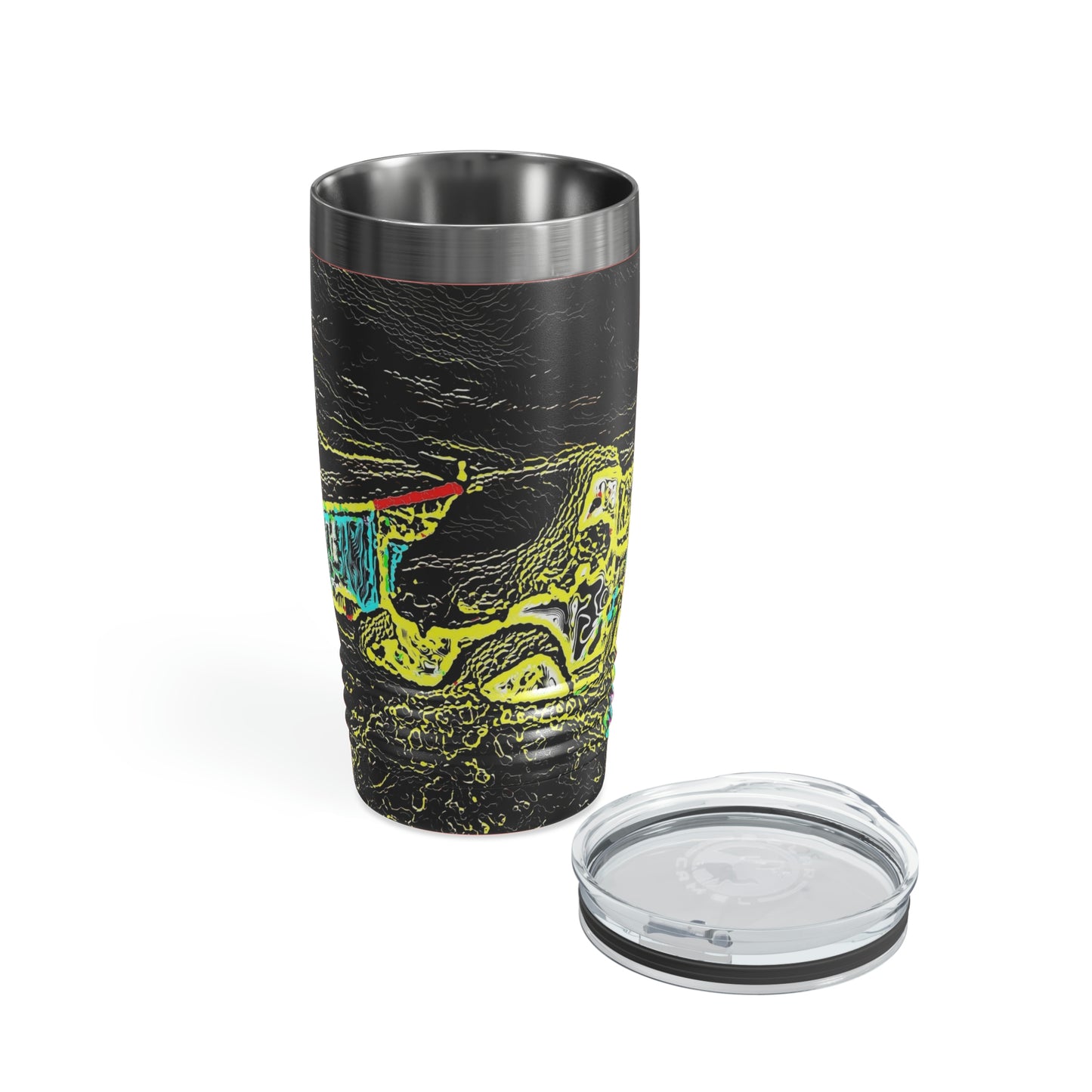Ringneck Tumbler, 20oz ... "Snow Vehicle In Snow Storm At-Rest" ... Circa 12Mar23 ... Central Idaho ... 18-Hours Rendering Time: Original Works ...
