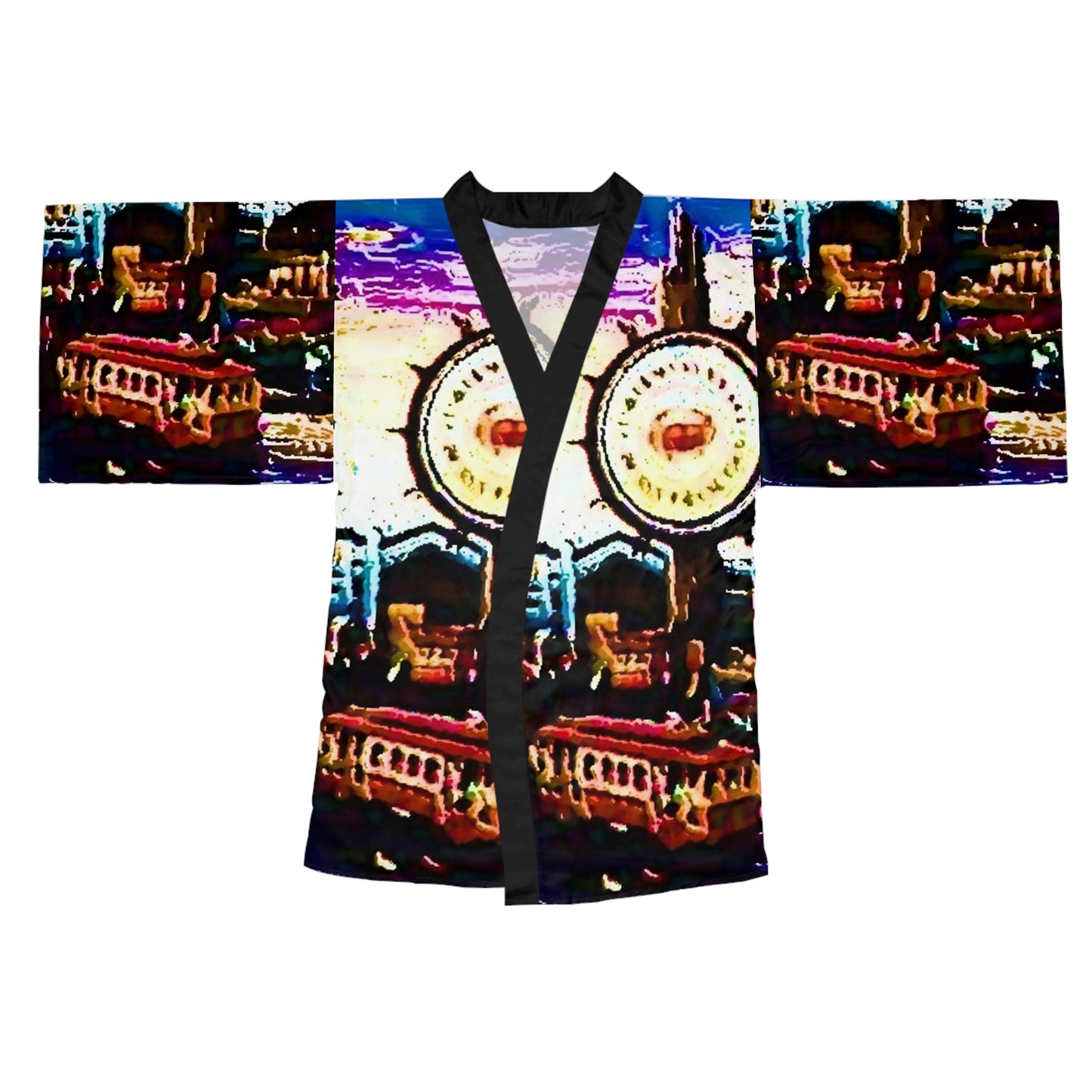 Long Sleeve Kimono Robe ... "No.9 Fishermen's Grotto - Fishermen's Wharf, SF, California" ... Family Archives: 1970's ... Original Works ...