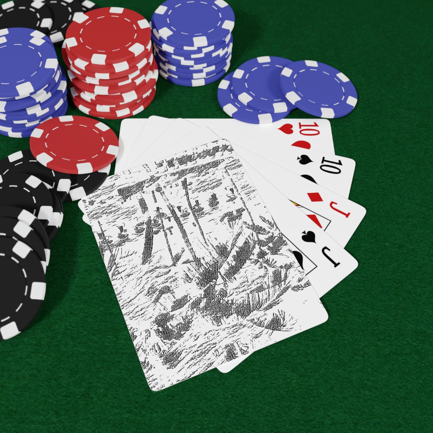 Custom Poker Cards ... "The Royal Hawai'ian: Waikiki Beach_Beach" ... Honolulu, HI ... Ocotber 2014 (Halloween) ... Original Works ...