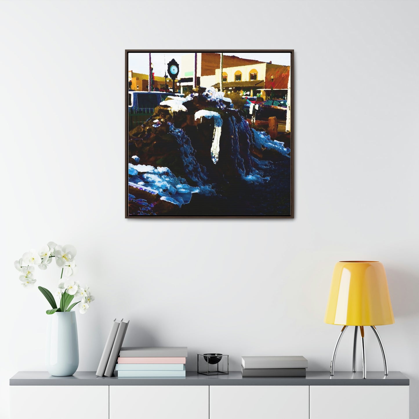 Gallery Canvas Wraps, Square Frame ...  "Ice & Water Sculpted" ... Downtown Grangeville, Idaho ... Adjacent To Irwin Pharmacy ... 5Jan23 ... Original Works ...