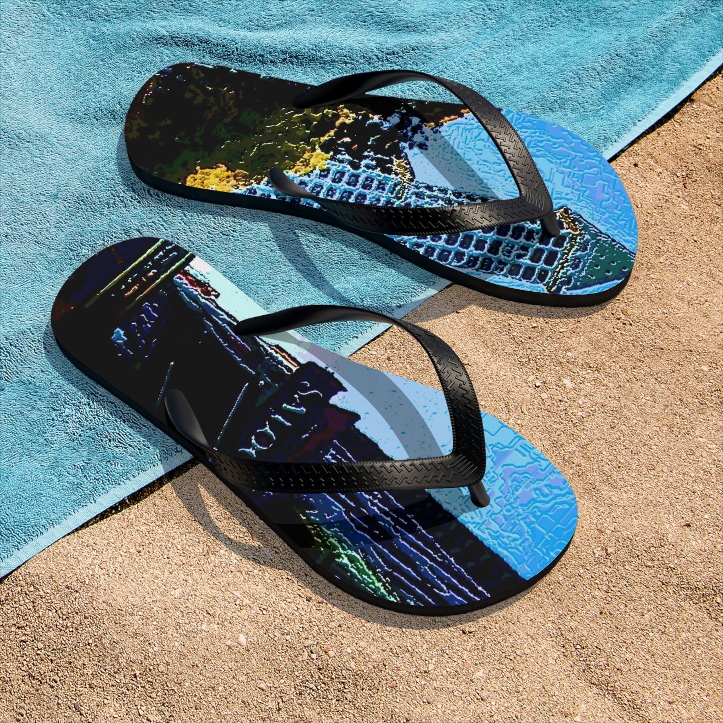 Unisex Flip-Flops ...  Pioneer Square & Smith Tower ... 'That World Famous View' ... Colleague Supplied Photo ... Original Works ...