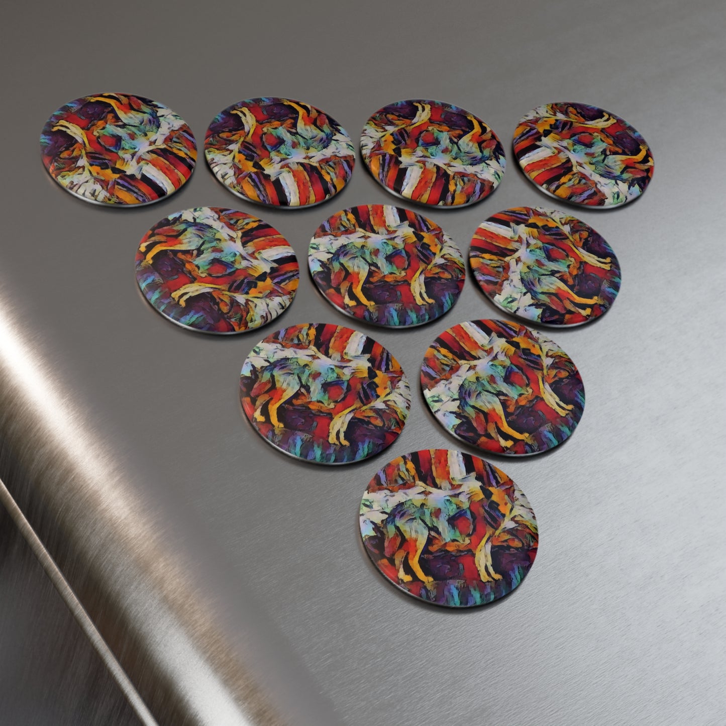 Button Magnet, Round (1 & 10 pcs) ... Coyote ... "Yosemite Valley: Circa May23 ... KPH Base Photo" ... Original Works ...