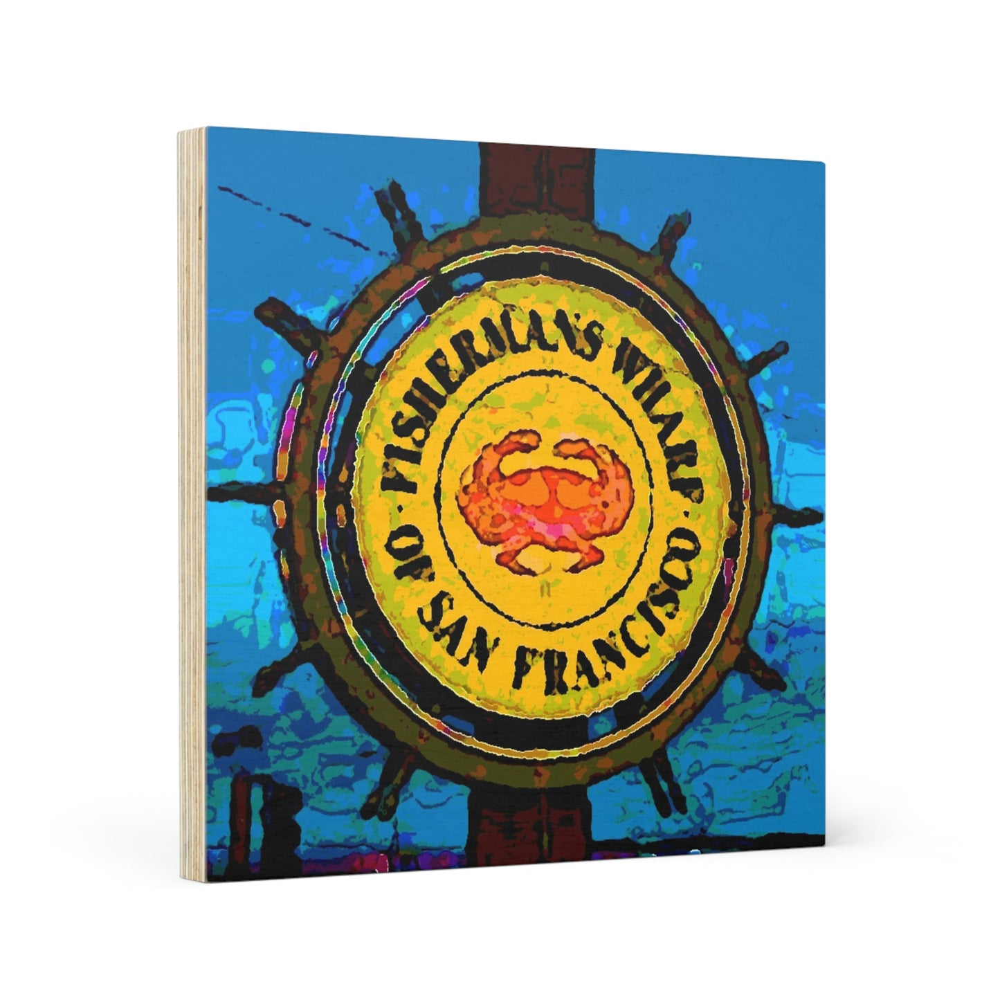 Wood Canvas ...  "No.9 Fishermen's Grotto - Fishermen's Wharf, SF, California" ... Family Archives: 1970's ... Original Works ...