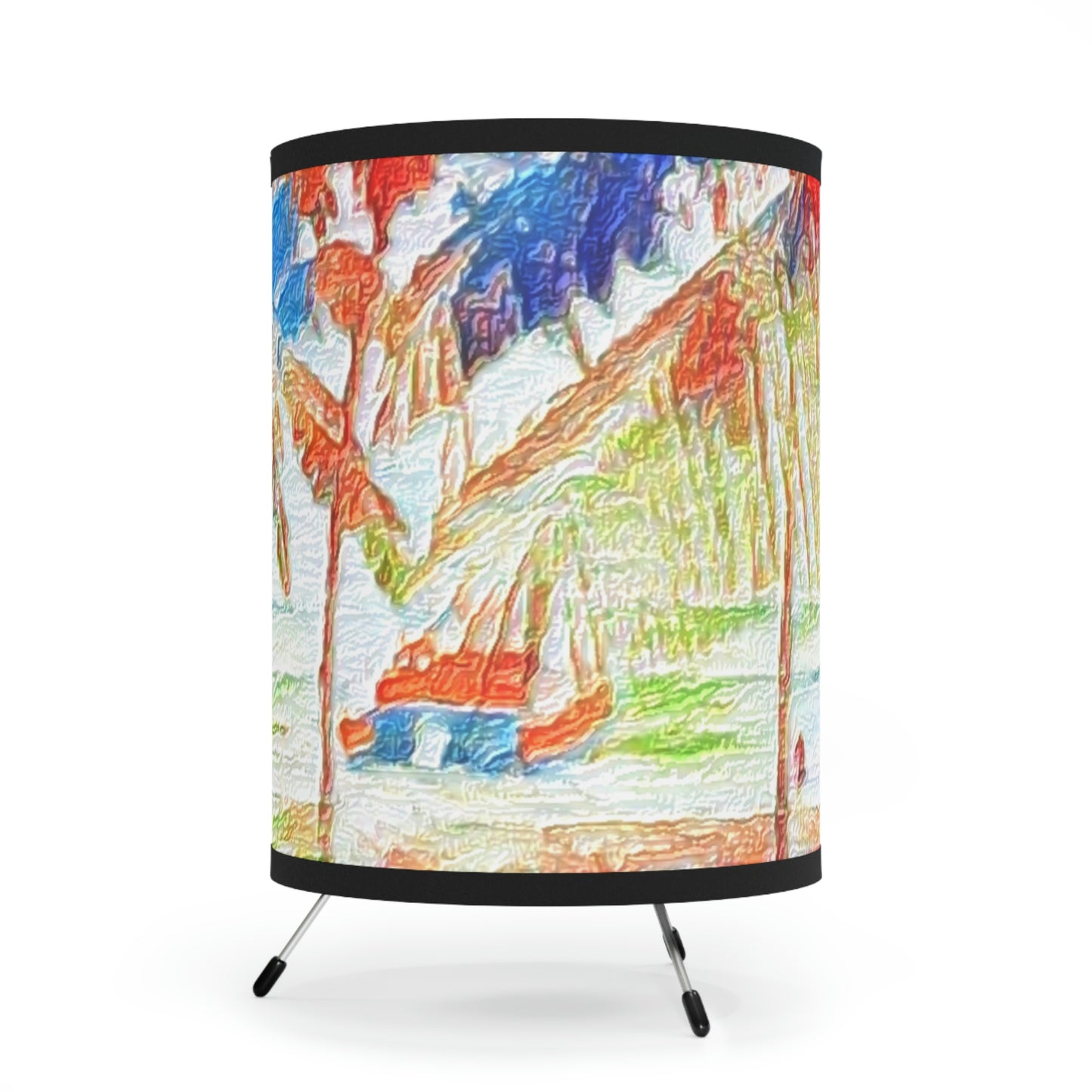 Tripod Lamp with High-Res Printed Shade, US\CA plug ... "The Royal Hawai'ian: Waikiki Beach_Beach" ... Honolulu, HI ... Ocotber 2014 (Halloween) ... Original Works ...
