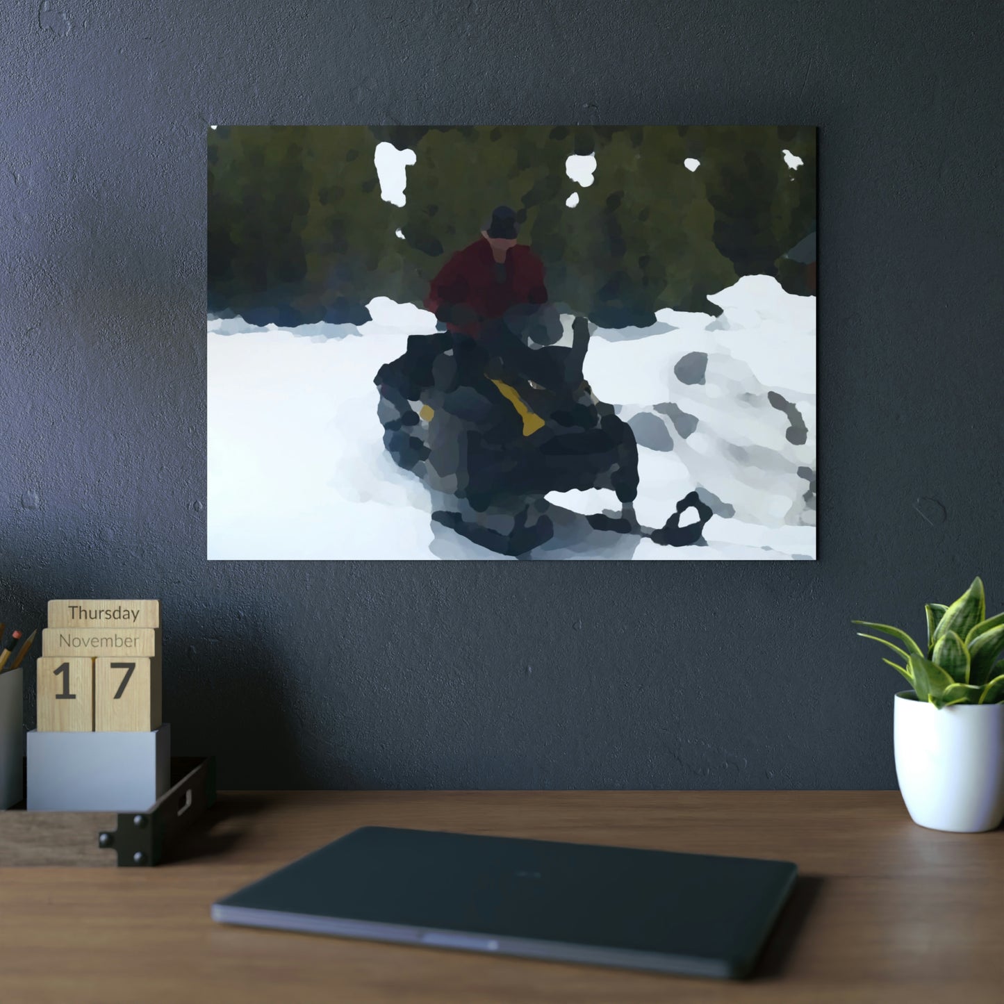 Aluminum Composite Panels ... "Snowmobiling A Mountain Paradise" ... Circa April 2021 ... Original Works ... (Full_Spectrum_Oilification ... )