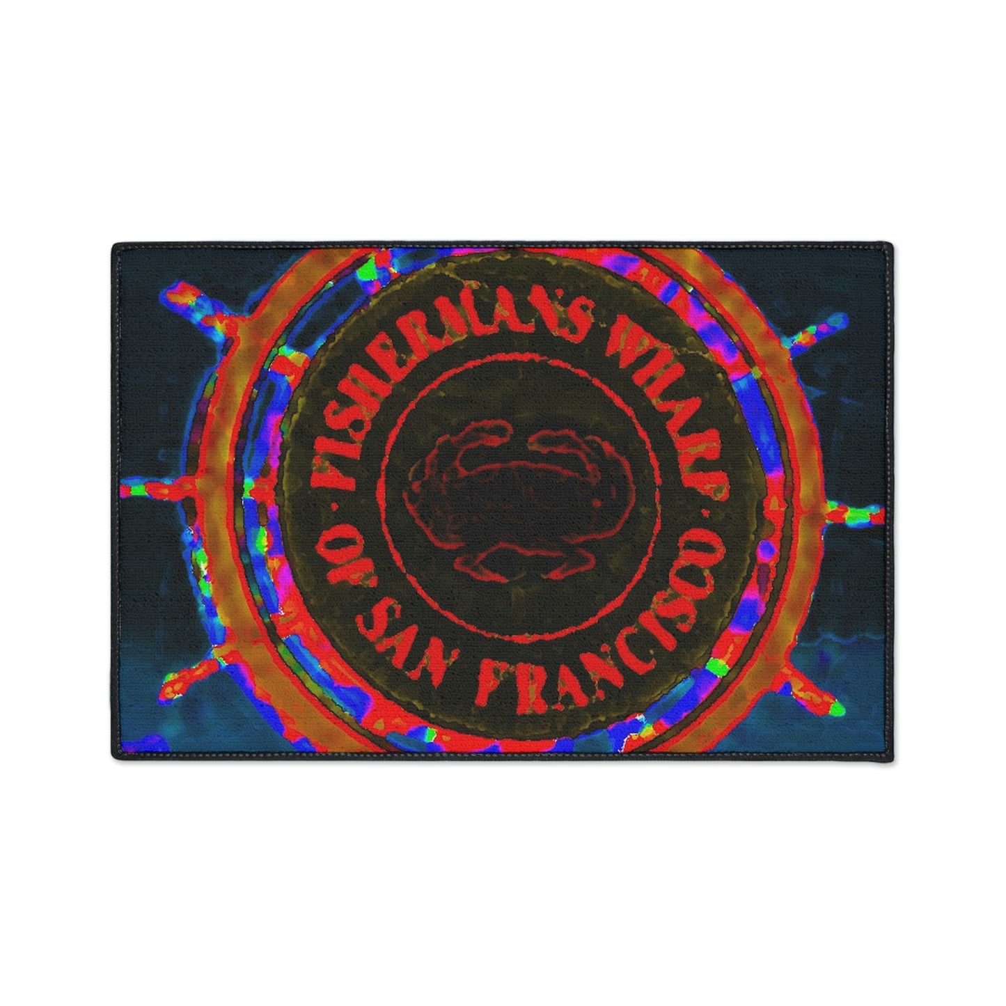 Heavy Duty Floor Mat ...  "No.9 Fishermen's Grotto - Fishermen's Wharf, SF, California" ... Family Archives: 1970's ... Original Works ...
