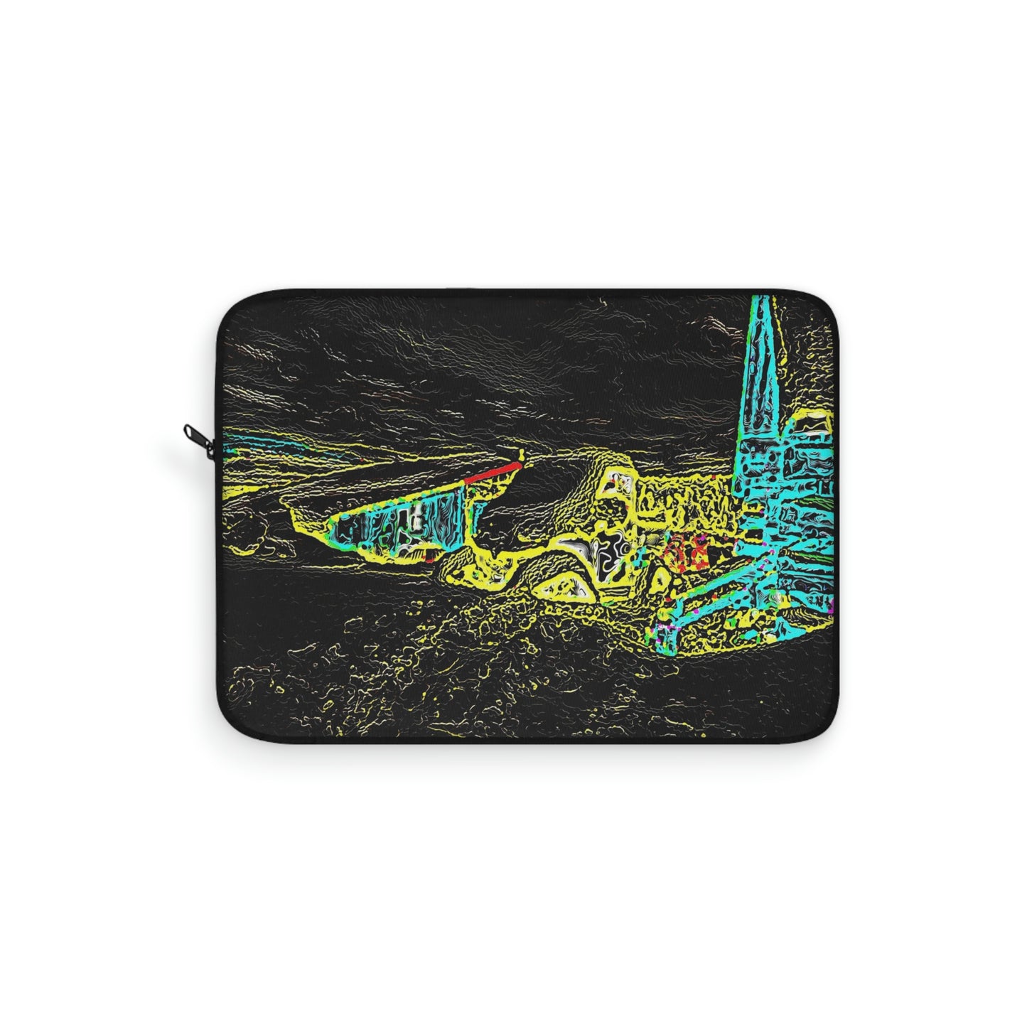 Laptop Sleeve ... "Snow Vehicle In Snow Storm At-Rest" ... Circa 12Mar23 ... Central Idaho ... 18-Hours Rendering Time: Original Works ...