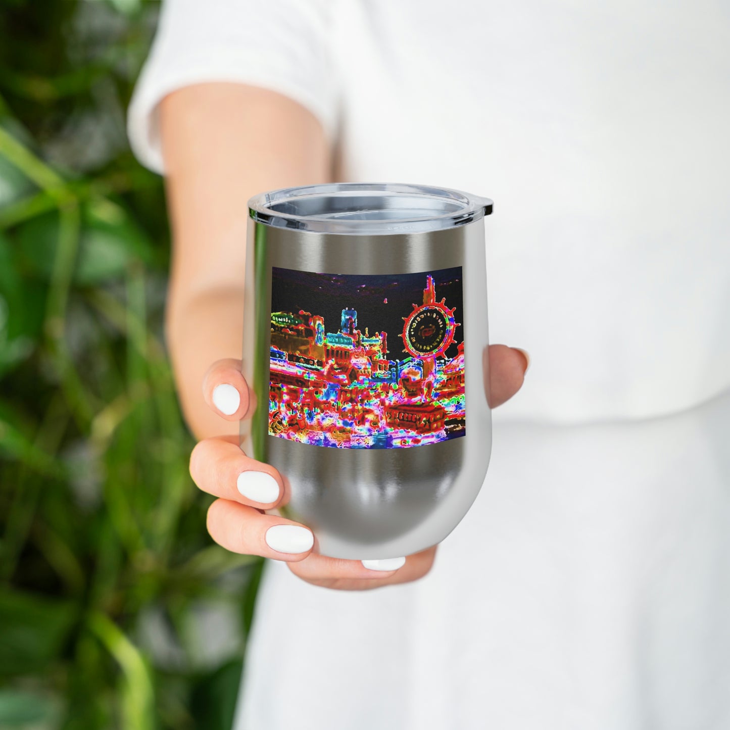 12oz Insulated Wine Tumbler ... "No.9 Fishermen's Grotto - Fishermen's Wharf, SF, California" ... Family Archives: 1970's ... Original Works ...