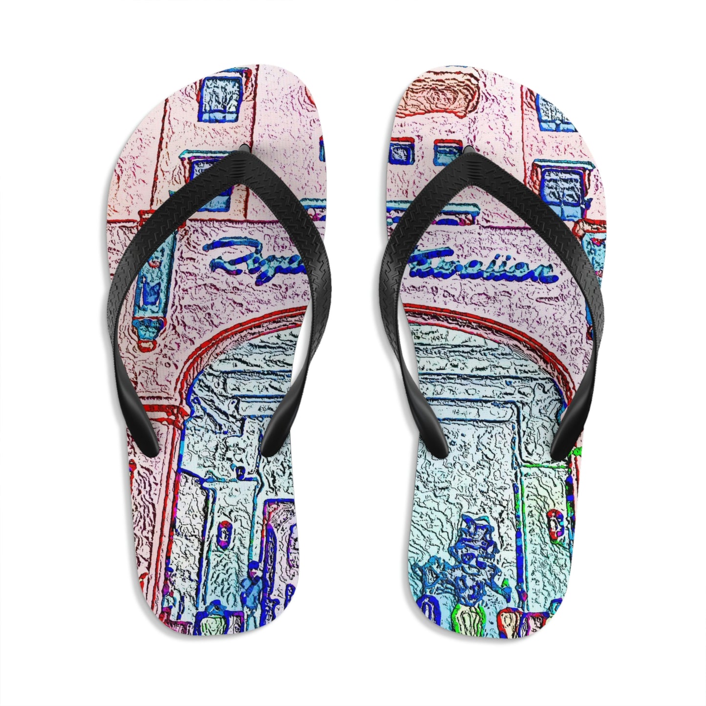 Unisex Flip-Flops ... "La Grande Entree" At: 'The Pink Palace' ... The Royal Hawai'ian ... Honolulu, HI ... '27Oct2014' ... Original Works ...