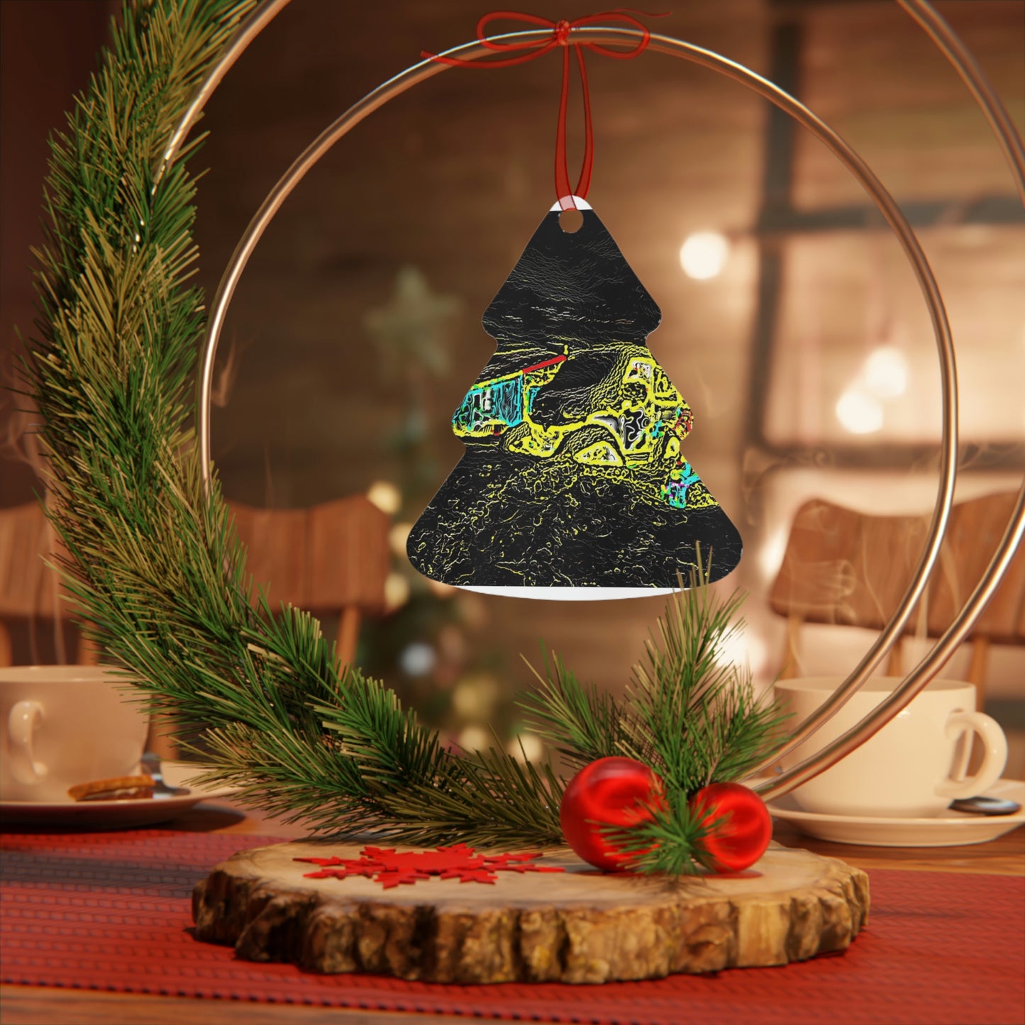 Metal Ornaments ... "Snow Vehicle In Snow Storm At-Rest" ... Circa 12Mar23 ... Central Idaho ... 18-Hours Rendering Time: Original Works ...