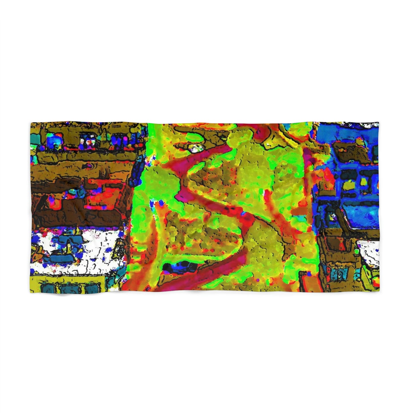 Beach Towel ... A Crazy Street ... 'Eight Winding Curve-Switchbacks' ... "Lombard Street, San Francisco, CA' ... Family Archives: 1970's ... Original Works ...