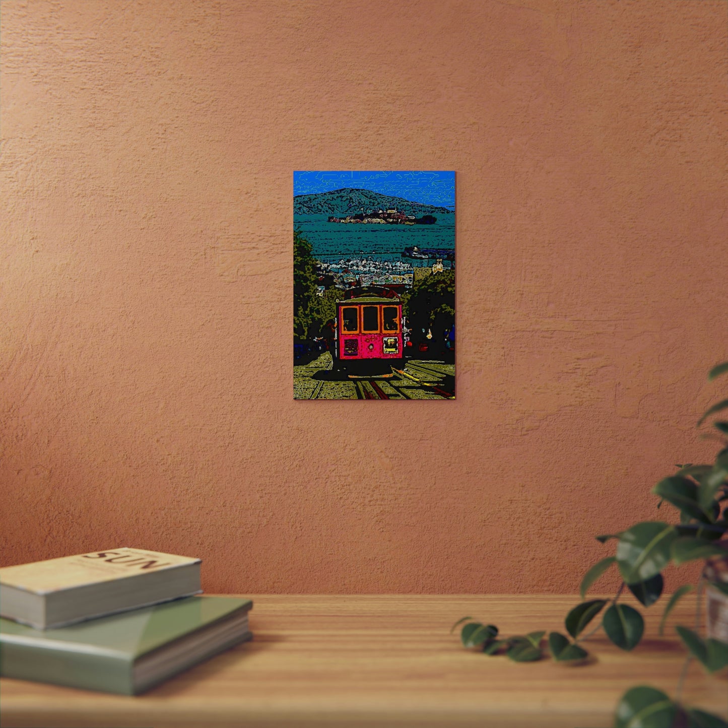 Aluminum Composite Panels ... San Francisco ... 'A Rice-A-Roni-Treat' ... Family Archives ... Cable Car Descends Hill Towards Alcatraz Island ... Original Works ...