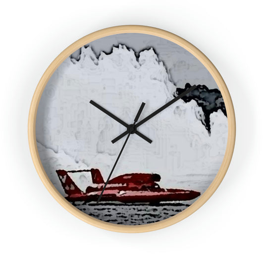 Wall clock ... Seattle Columbia Cup On Lake Washington ... "Dave Wilcox Heads For The Win" ... Associate Gift-Photo ... Original Works ...