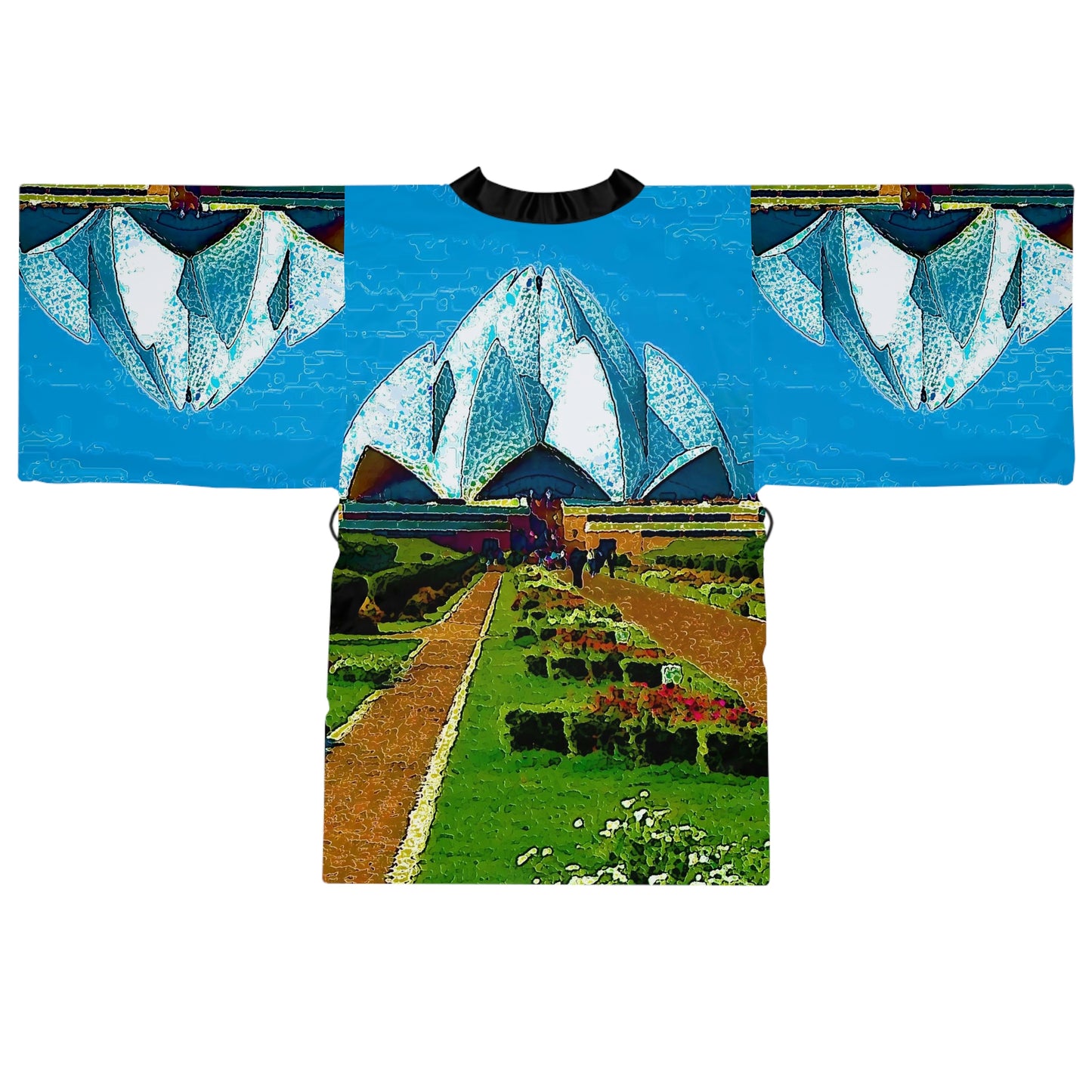Long Sleeve Kimono Robe ... 'Bahai'i House-Of-Worship' ... "Lotus Temple: Delhi, India, 2008" ... Original Works ...