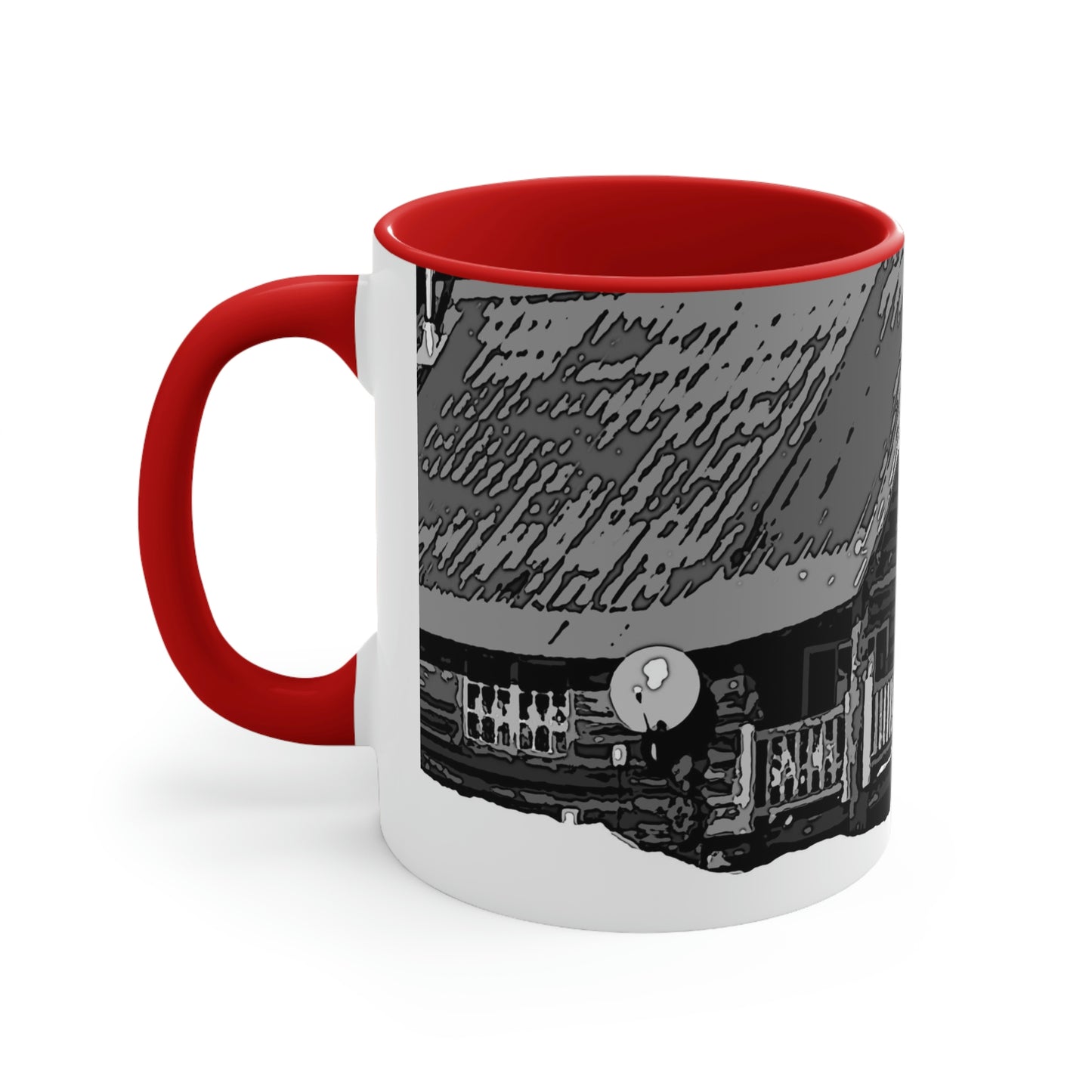 Accent Coffee Mug, 11oz ... A Beautiful Lodge & Back-Country Outfitter In A Mountain Town ... 'Dixie, Idaho, November 2022' ... Original Works ...