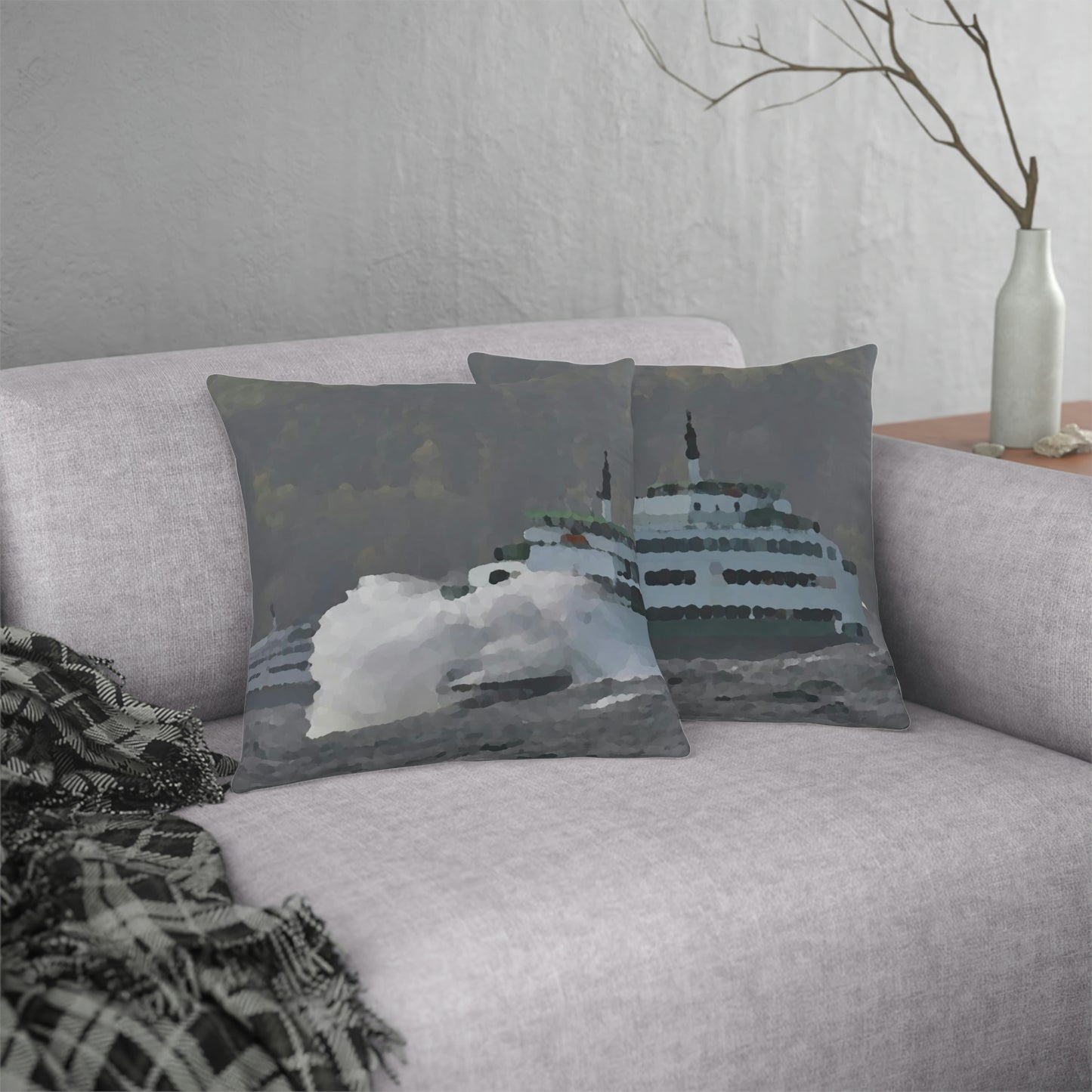 Waterproof Pillows ... WADOT Ferry Crossing ... "A Very Rough Day" ... Mulkiteo Route ... Family Archives ... Early 1990's' ... Original Works ...