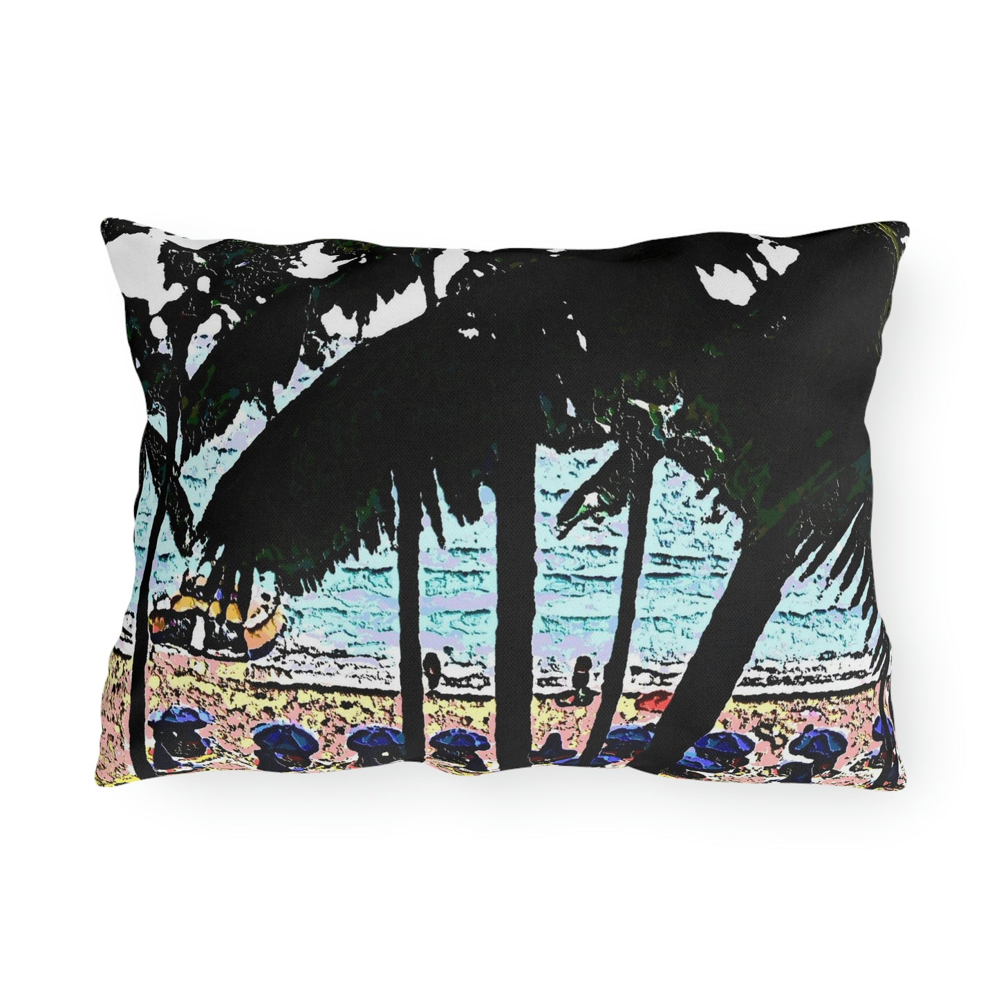 Outdoor Pillows ... "A Beautiful Beach Amongst The Palms" ... The Outrigger Waikiki, Honolulu, Oahu ... Original Works ...