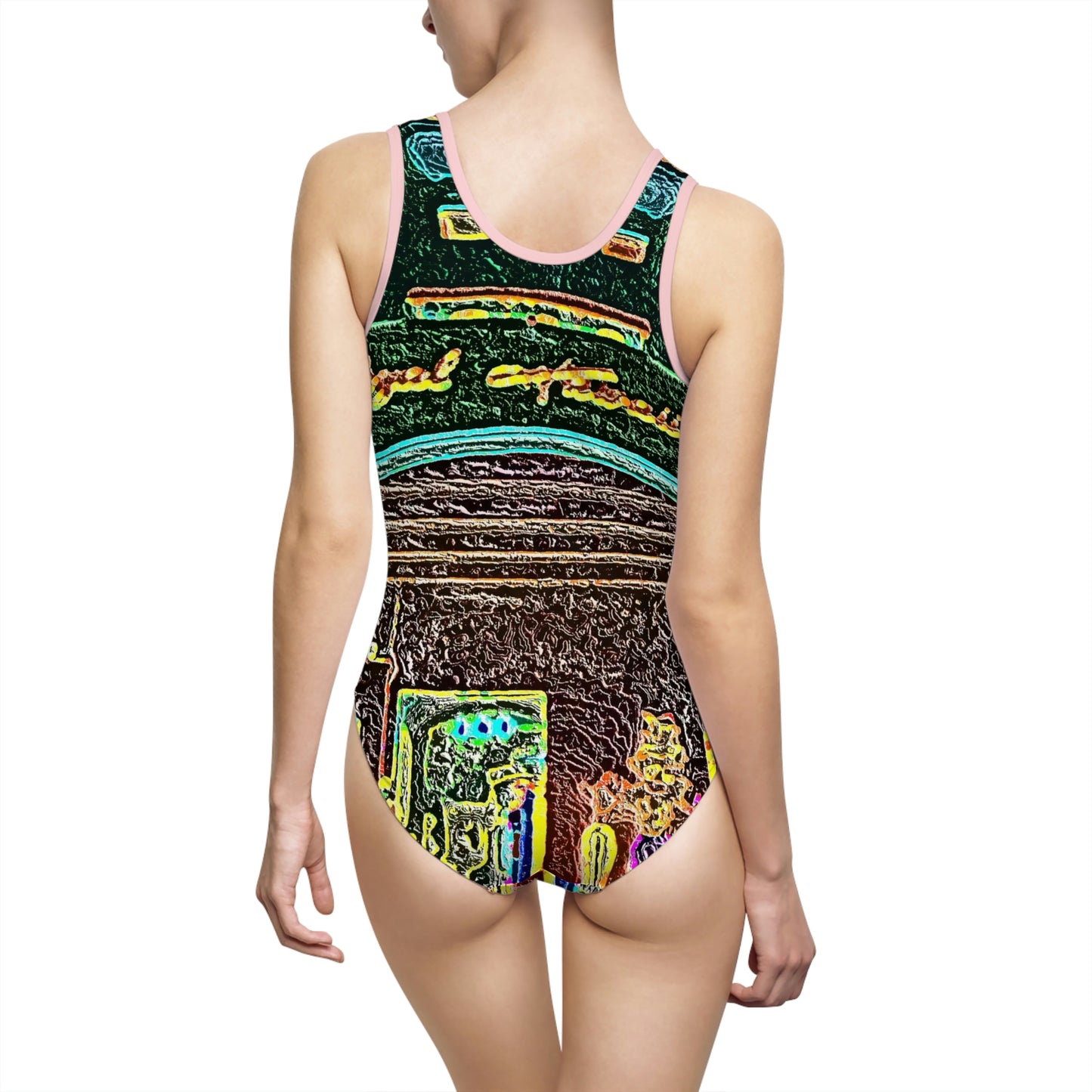 Women's Classic One-Piece Swimsuit ... "La Grande Entree" At: 'The Pink Palace' ... The Royal Hawai'ian ... Honolulu, HI ... '27Oct2014' ... Original Works ...
